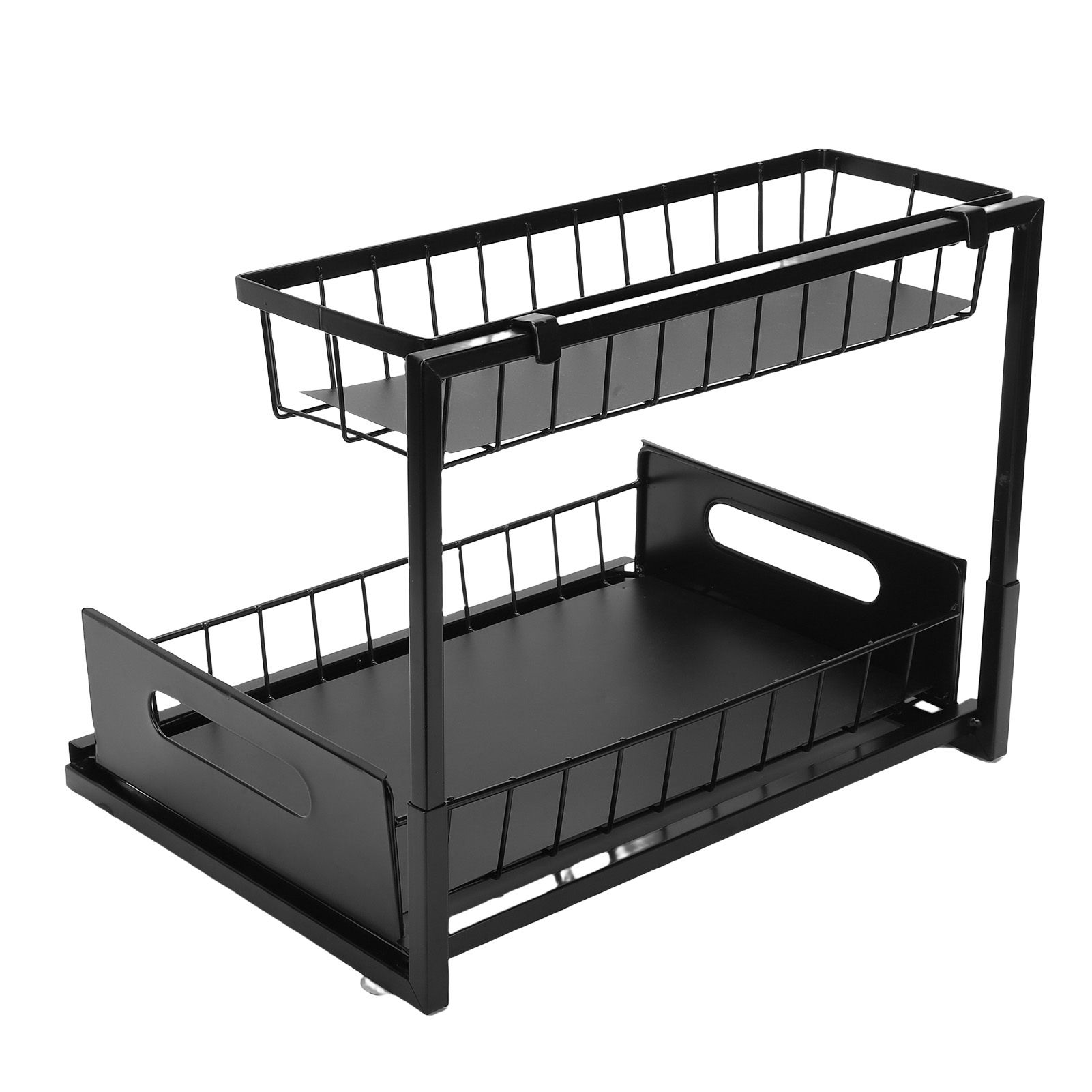 Under Sink Storage Rack 2 Tier Pull Out Cabinet Organizer Metal Shelf for view 8