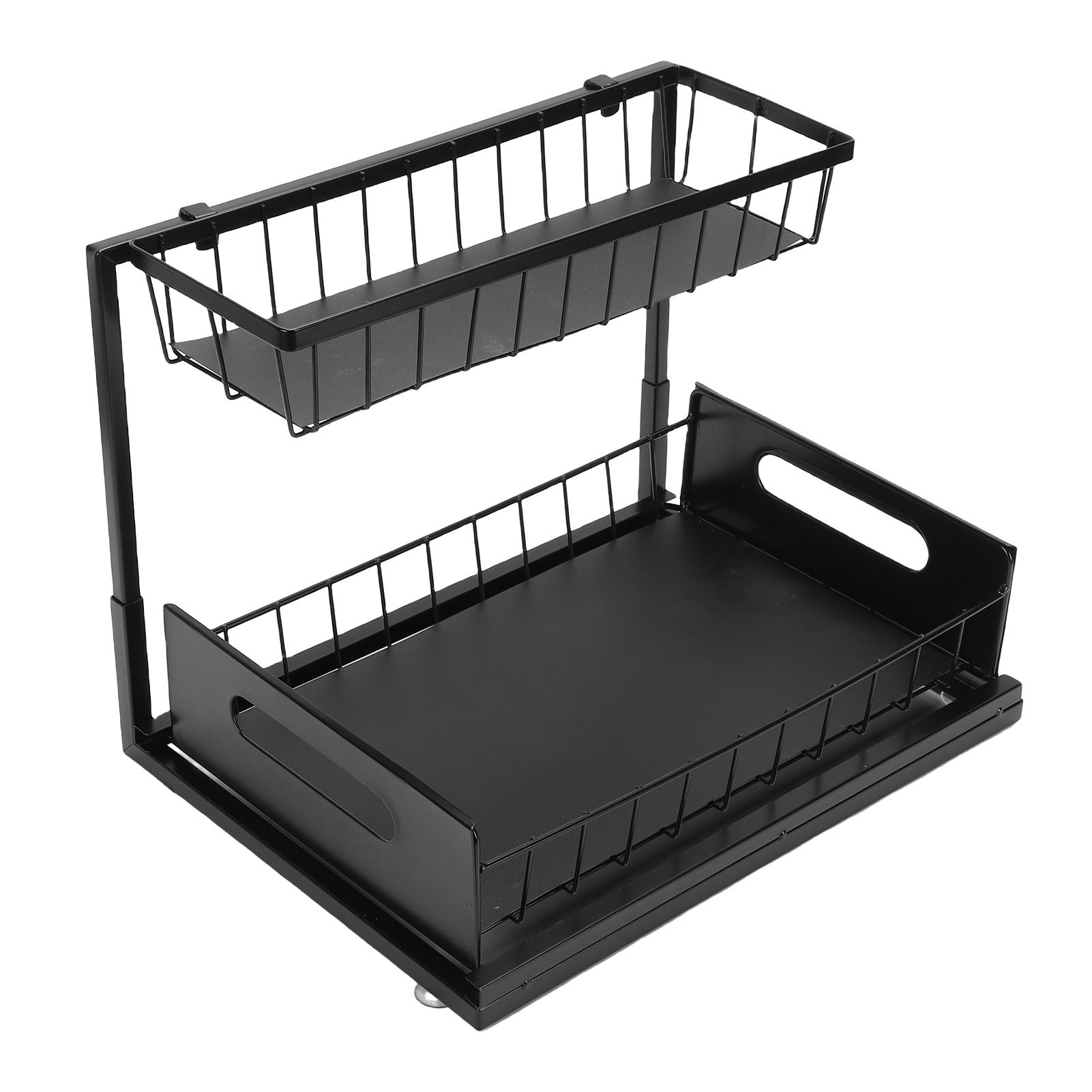 Under Sink Storage Rack 2 Tier Pull Out Cabinet Organizer Metal Shelf for view 11