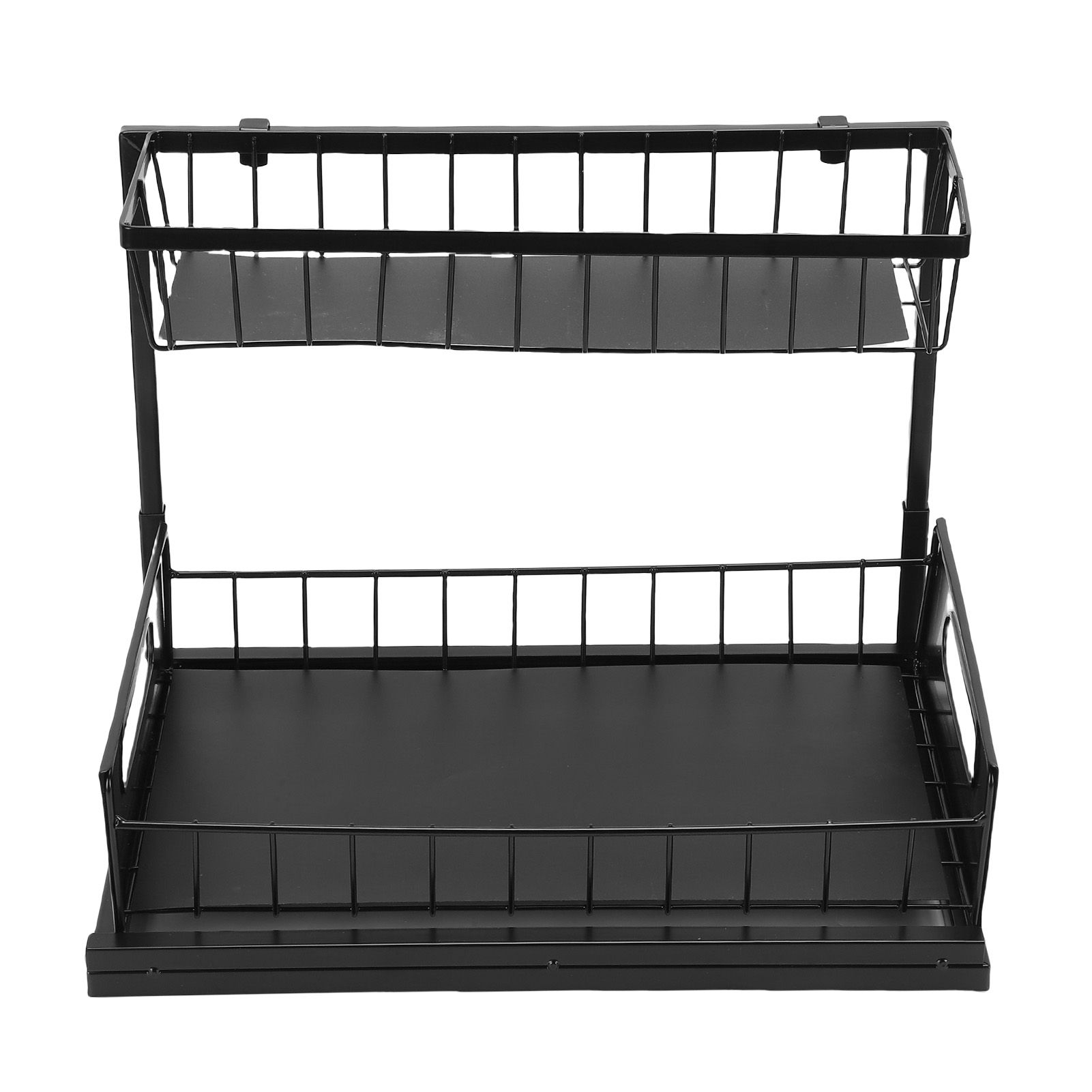 Under Sink Storage Rack 2 Tier Pull Out Cabinet Organizer Metal Shelf for view 12