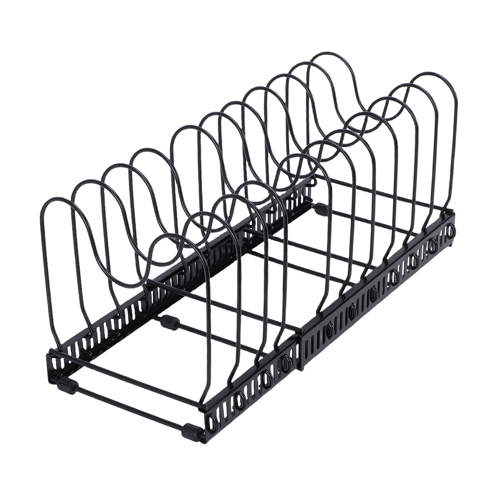 Pot Lids Organizer Rack 14 Adjustable Dividers Expandable Cutting Board Pot view 4