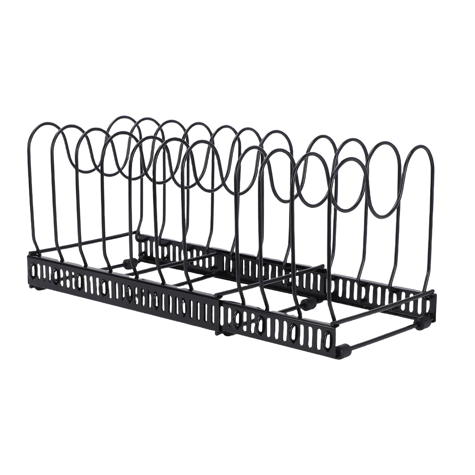 Pot Lids Organizer Rack 14 Adjustable Dividers Expandable Cutting Board Pot view 6