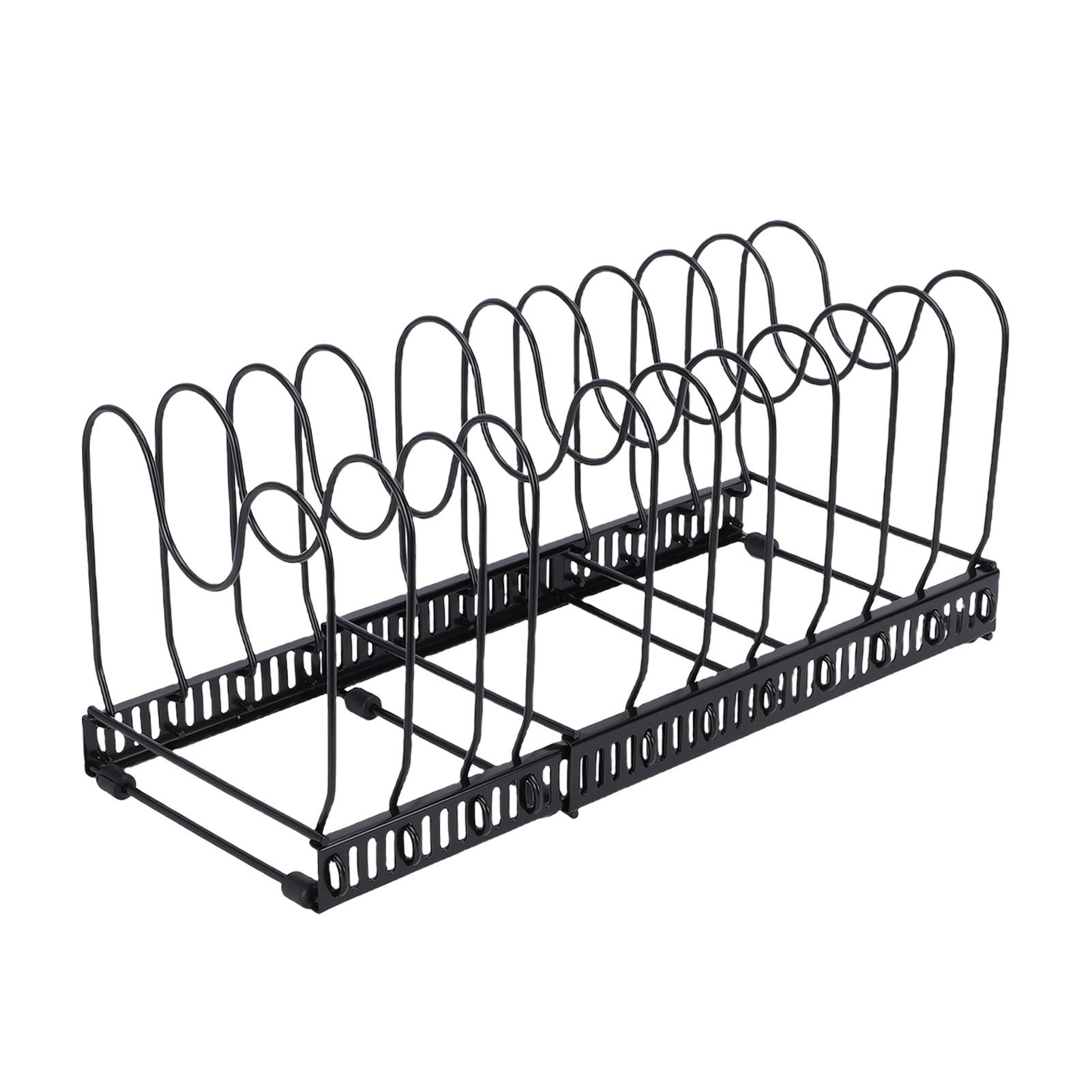 Pot Lids Organizer Rack 14 Adjustable Dividers Expandable Cutting Board Pot view 9