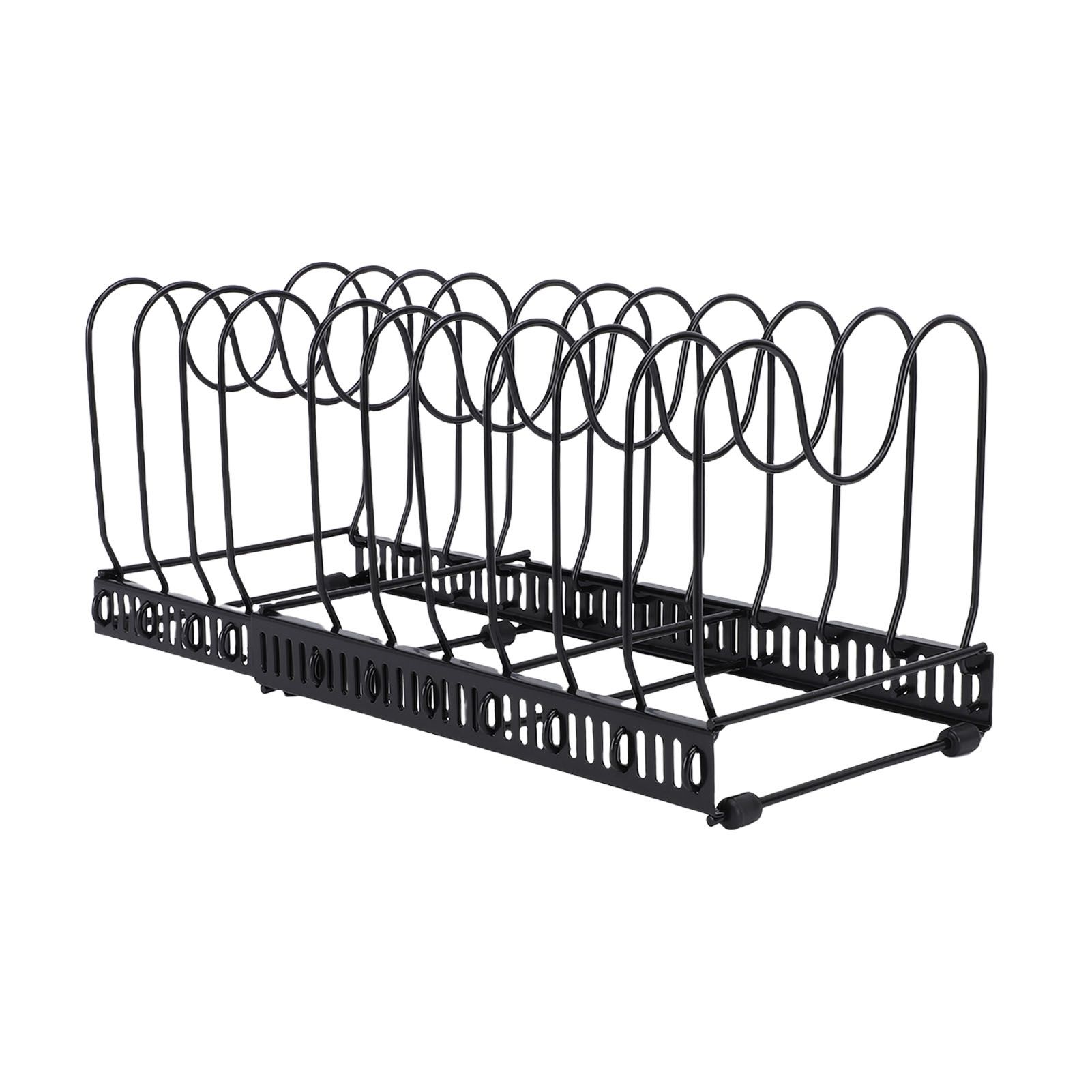 Pot Lids Organizer Rack 14 Adjustable Dividers Expandable Cutting Board Pot view 12
