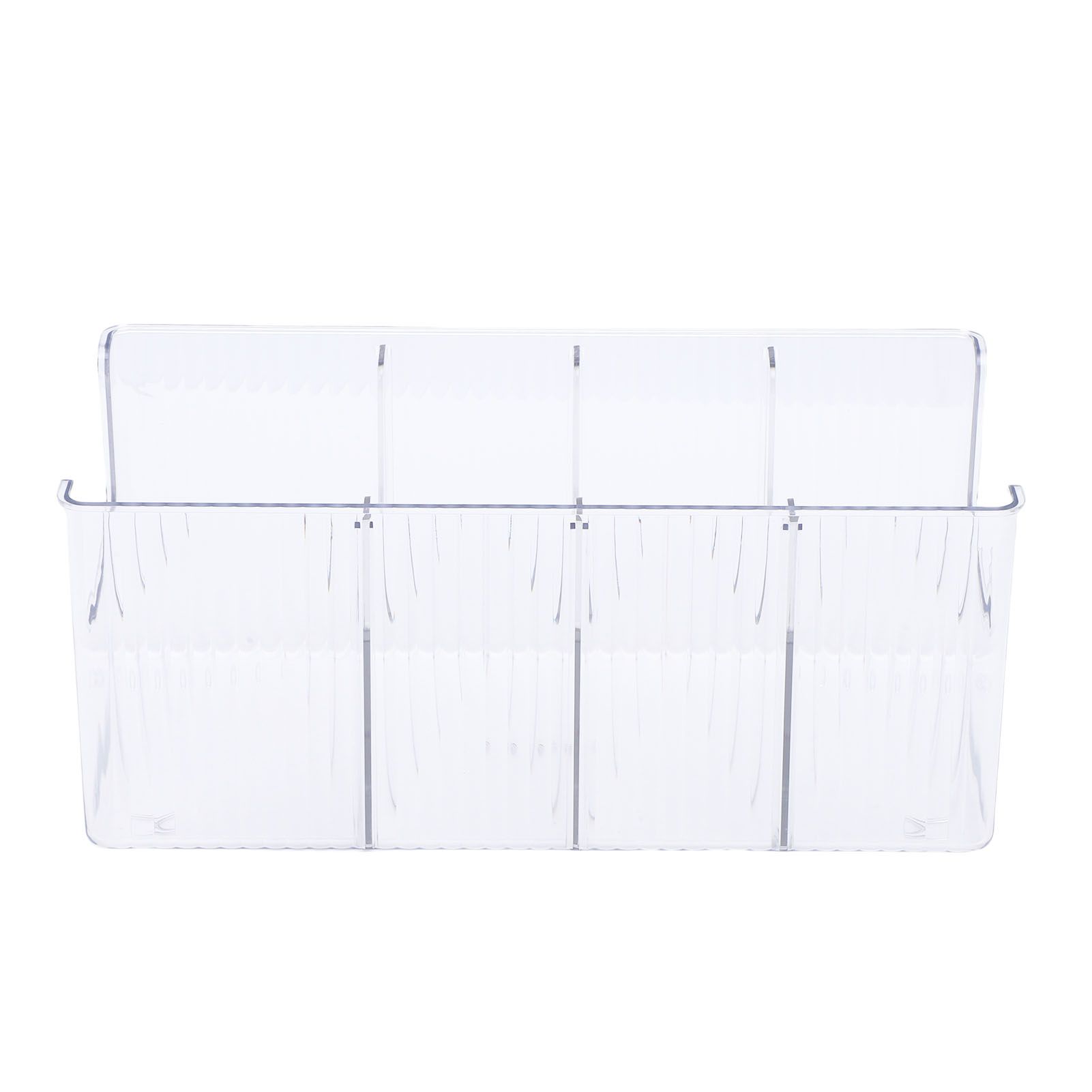 Food Storage Organizer Bins Clear Plastic Bins with 3 Removable Dividers for view 3