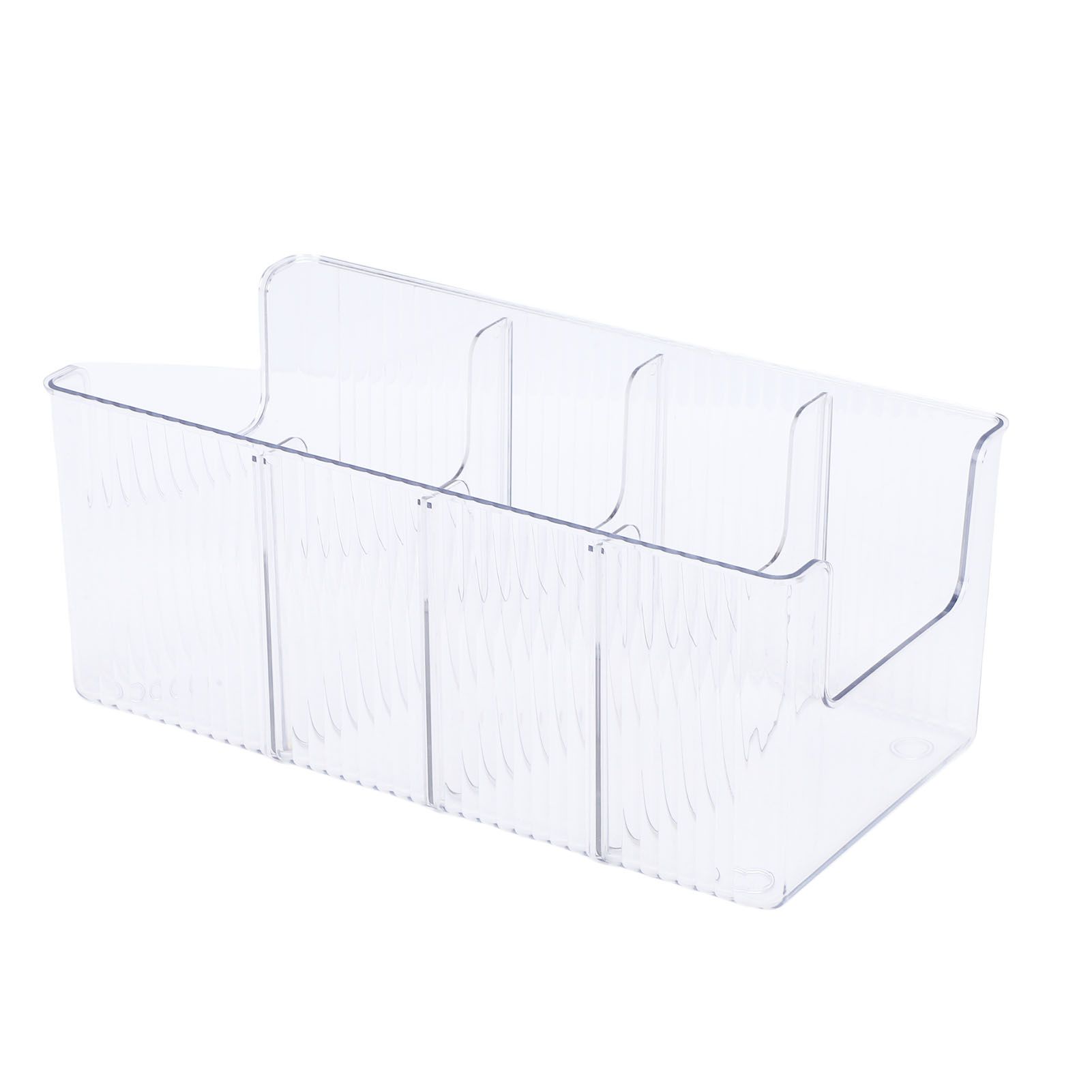 Food Storage Organizer Bins Clear Plastic Bins with 3 Removable Dividers for view 4