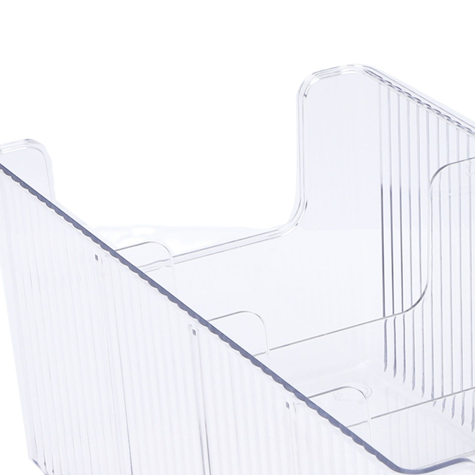 Food Storage Organizer Bins Clear Plastic Bins with 3 Removable Dividers for view 5