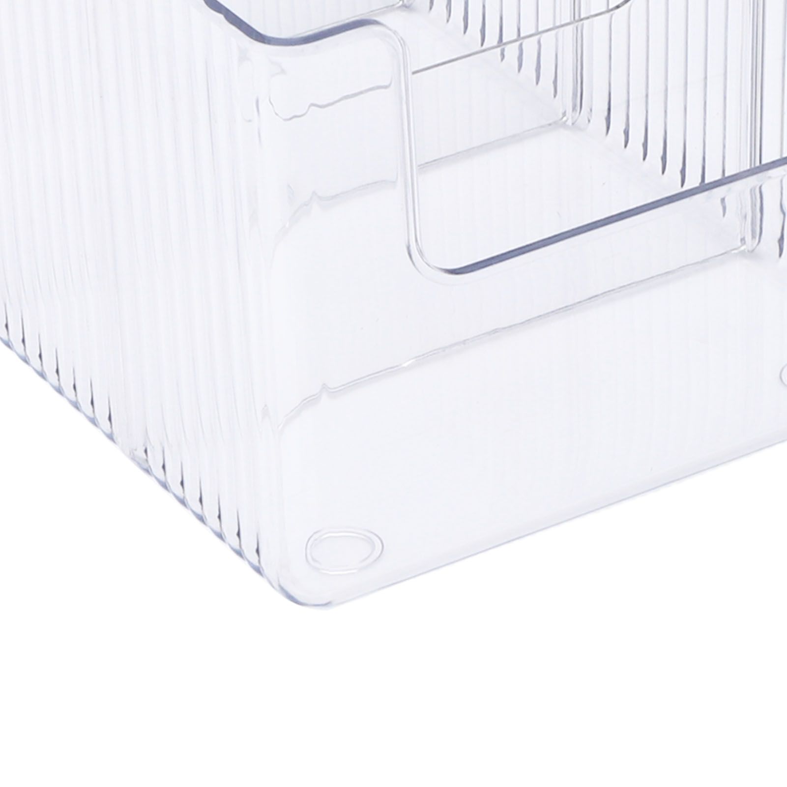 Food Storage Organizer Bins Clear Plastic Bins with 3 Removable Dividers for view 7