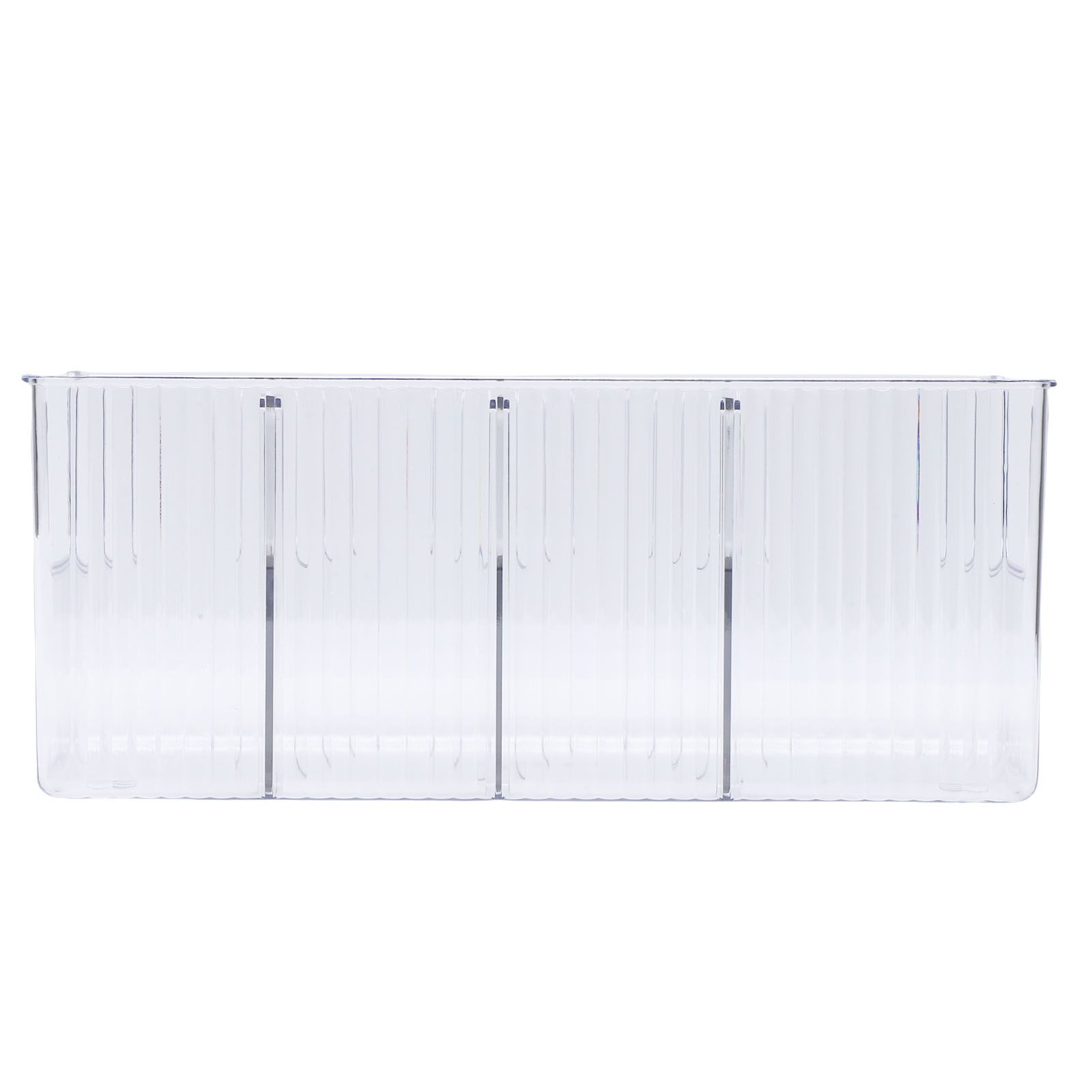 Food Storage Organizer Bins Clear Plastic Bins with 3 Removable Dividers for view 10