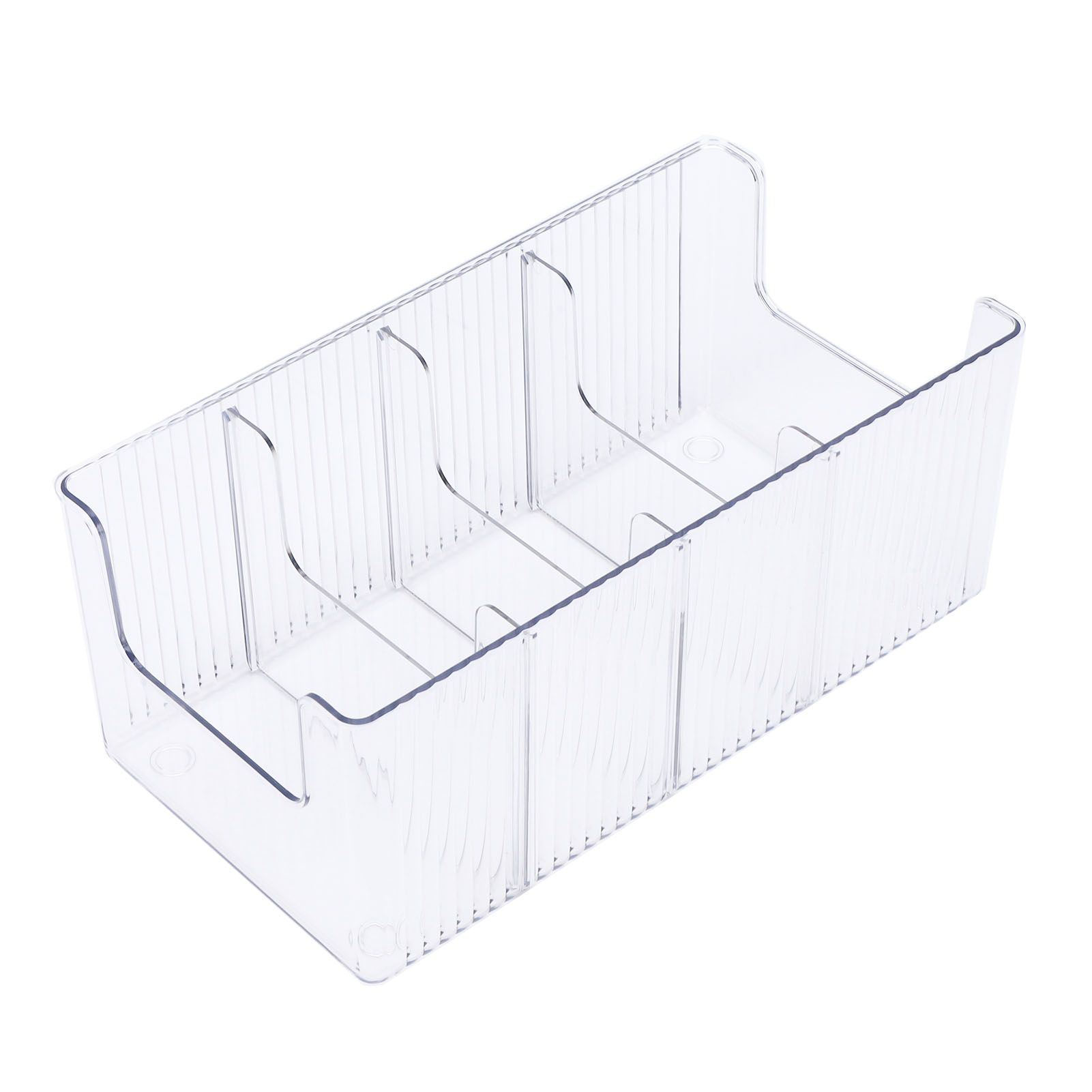 Food Storage Organizer Bins Clear Plastic Bins with 3 Removable Dividers for view 12