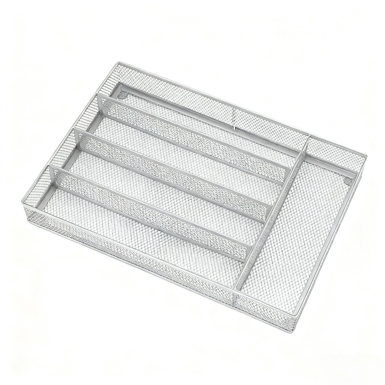 Kitchen Cutlery Drawer Organizer Carbon Steel Flatware Storage Divider with view 3