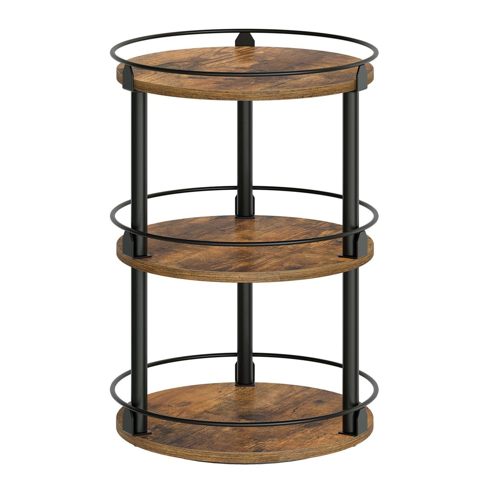 360° Rotating Seasoning Organizer Easy Access Space Saving 3 Tier Turntable view 3