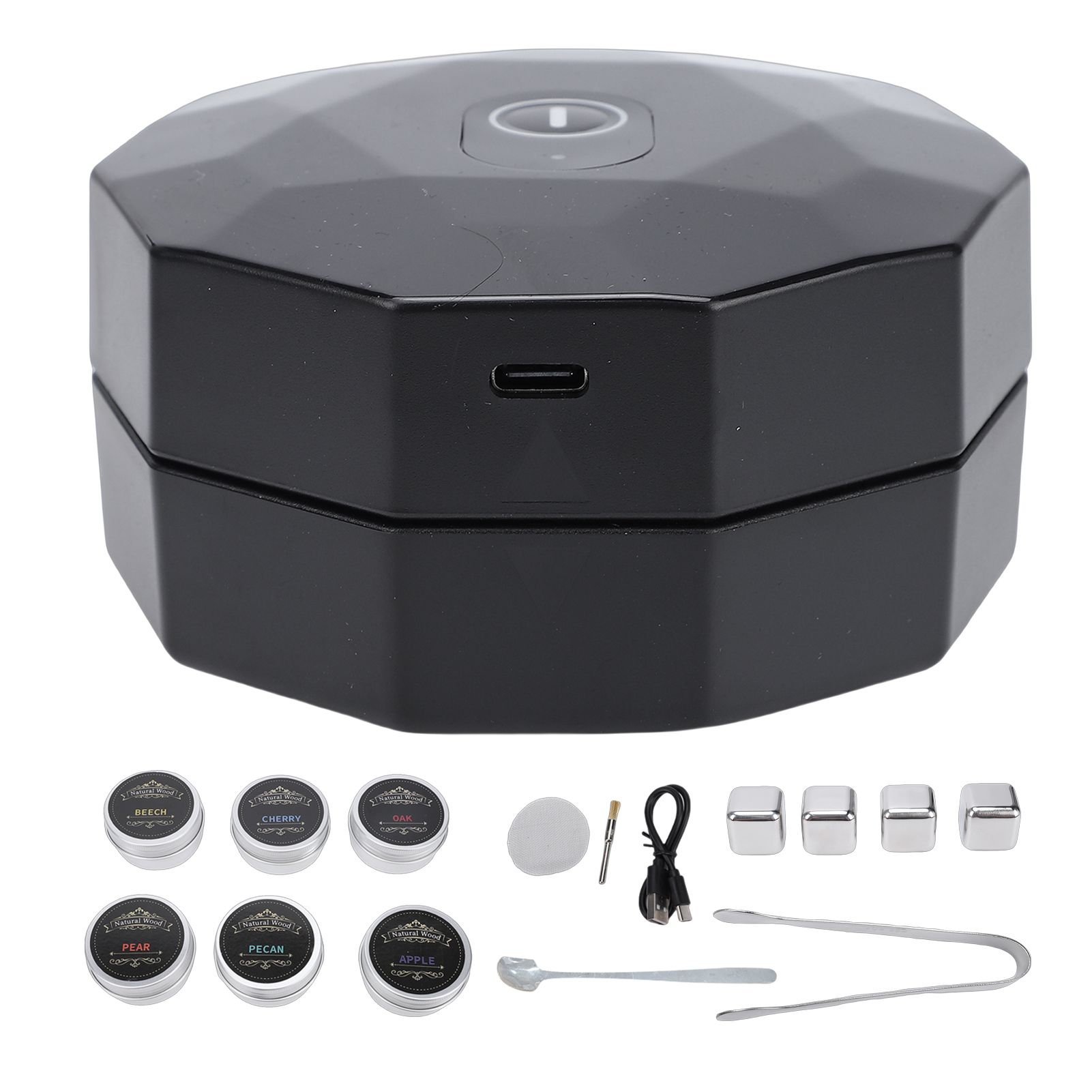 Electric Whiskey Smoker Kit Rechargeable Cocktail Smoker with 6 Wood Chips for view 3