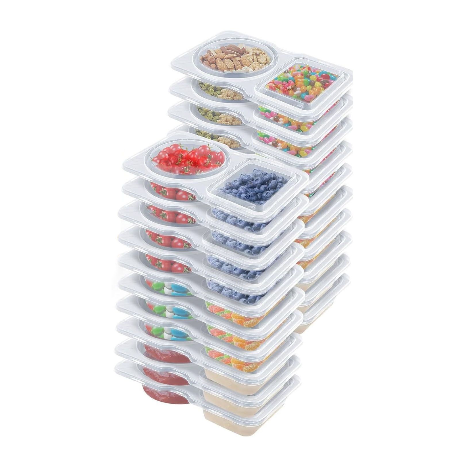 Reusable Snack Containers with Lids Portion Control Double Compartment view 8