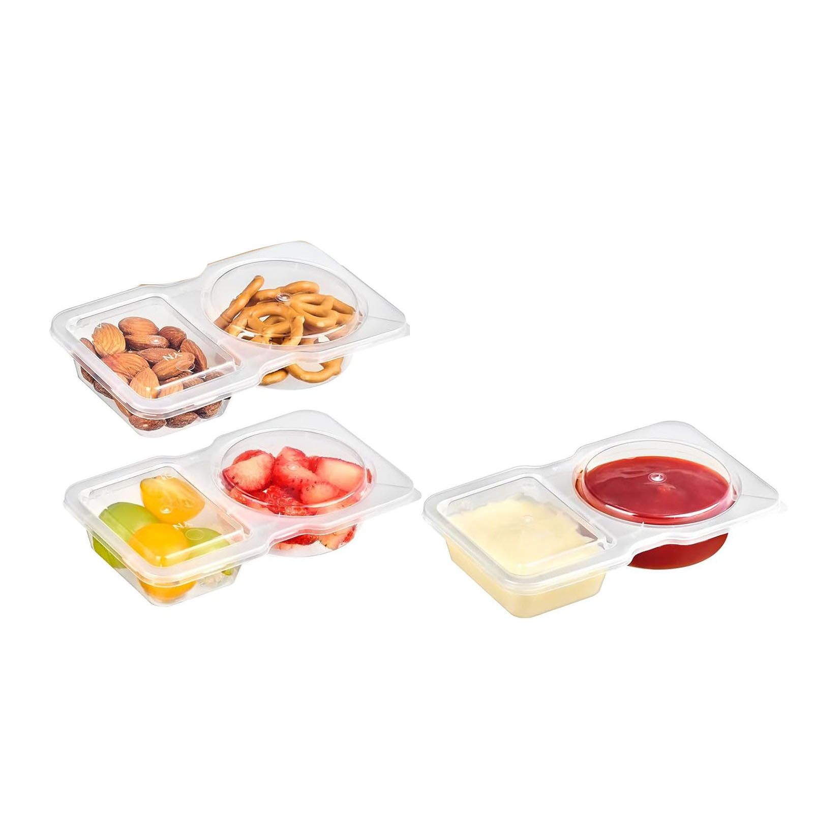 Reusable Snack Containers with Lids Portion Control Double Compartment view 11