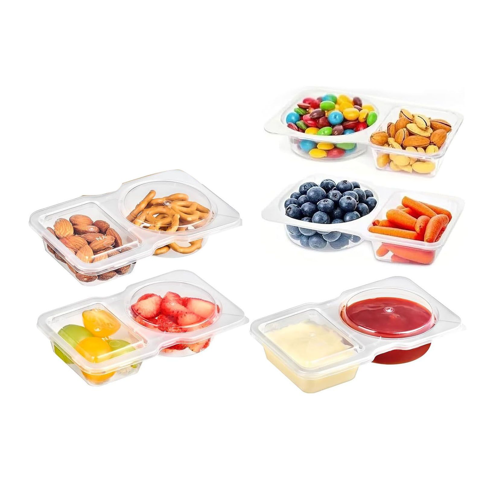 Reusable Snack Containers with Lids Portion Control Double Compartment view 12