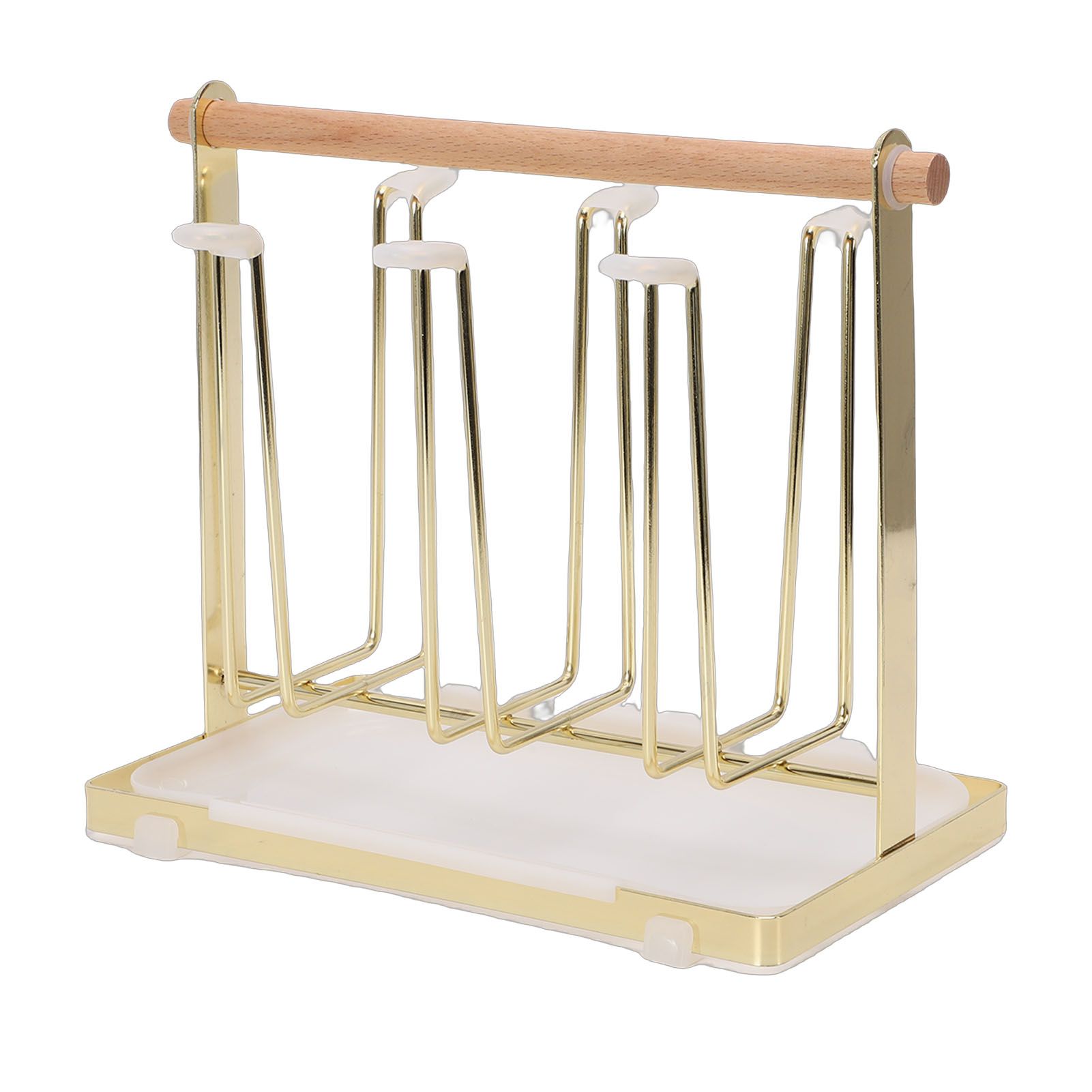 Cup Drying Rack 6 Hooks Non Slip Metal Cup Bottle Holder with Drain Tray for — image 1