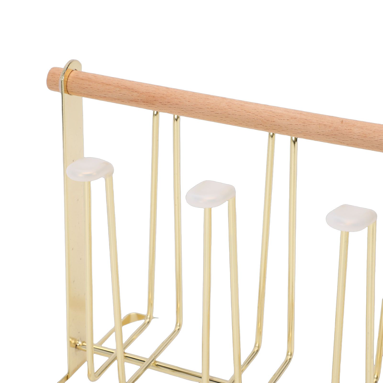 Cup Drying Rack 6 Hooks Non Slip Metal Cup Bottle Holder with Drain Tray for view 5