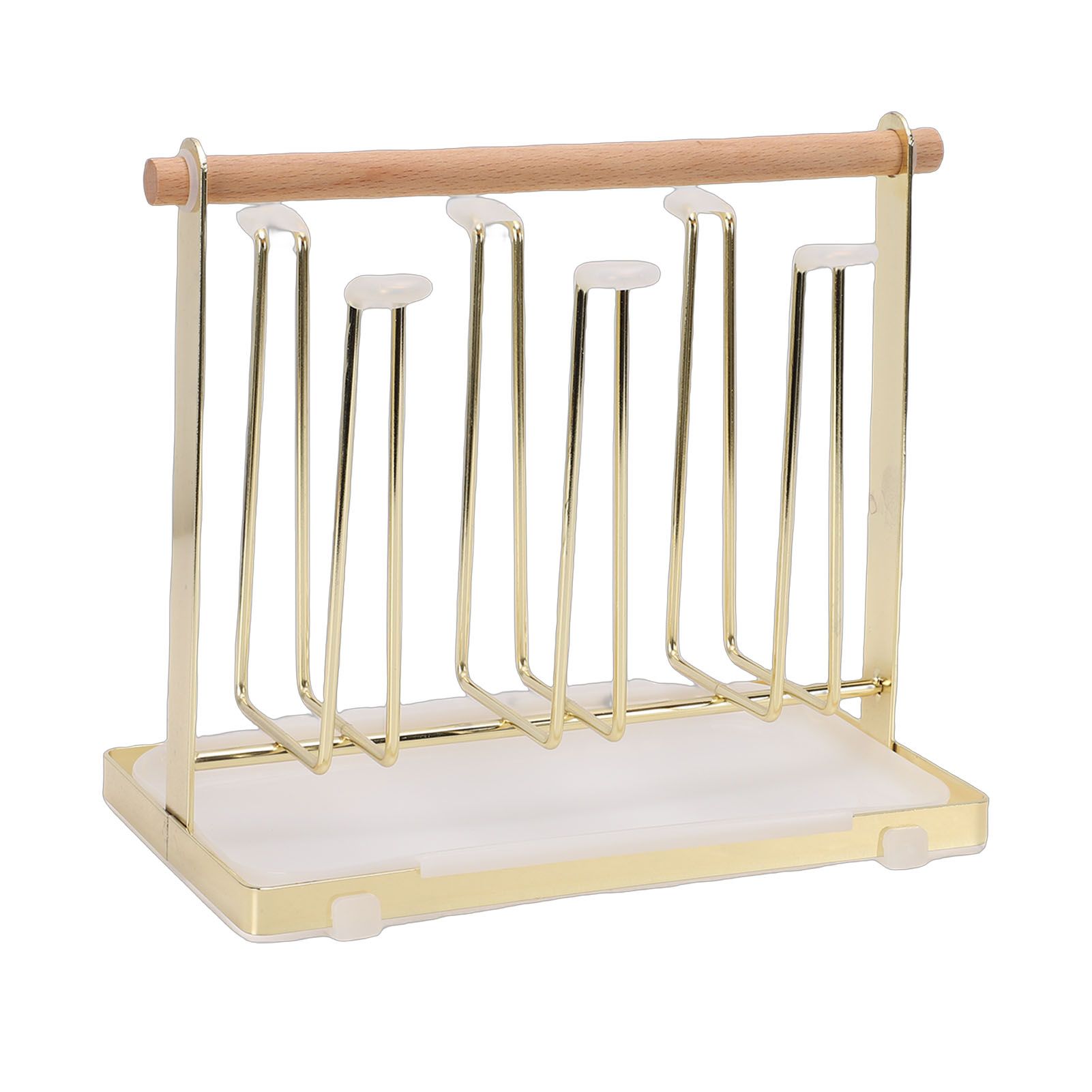 Cup Drying Rack 6 Hooks Non Slip Metal Cup Bottle Holder with Drain Tray for view 8