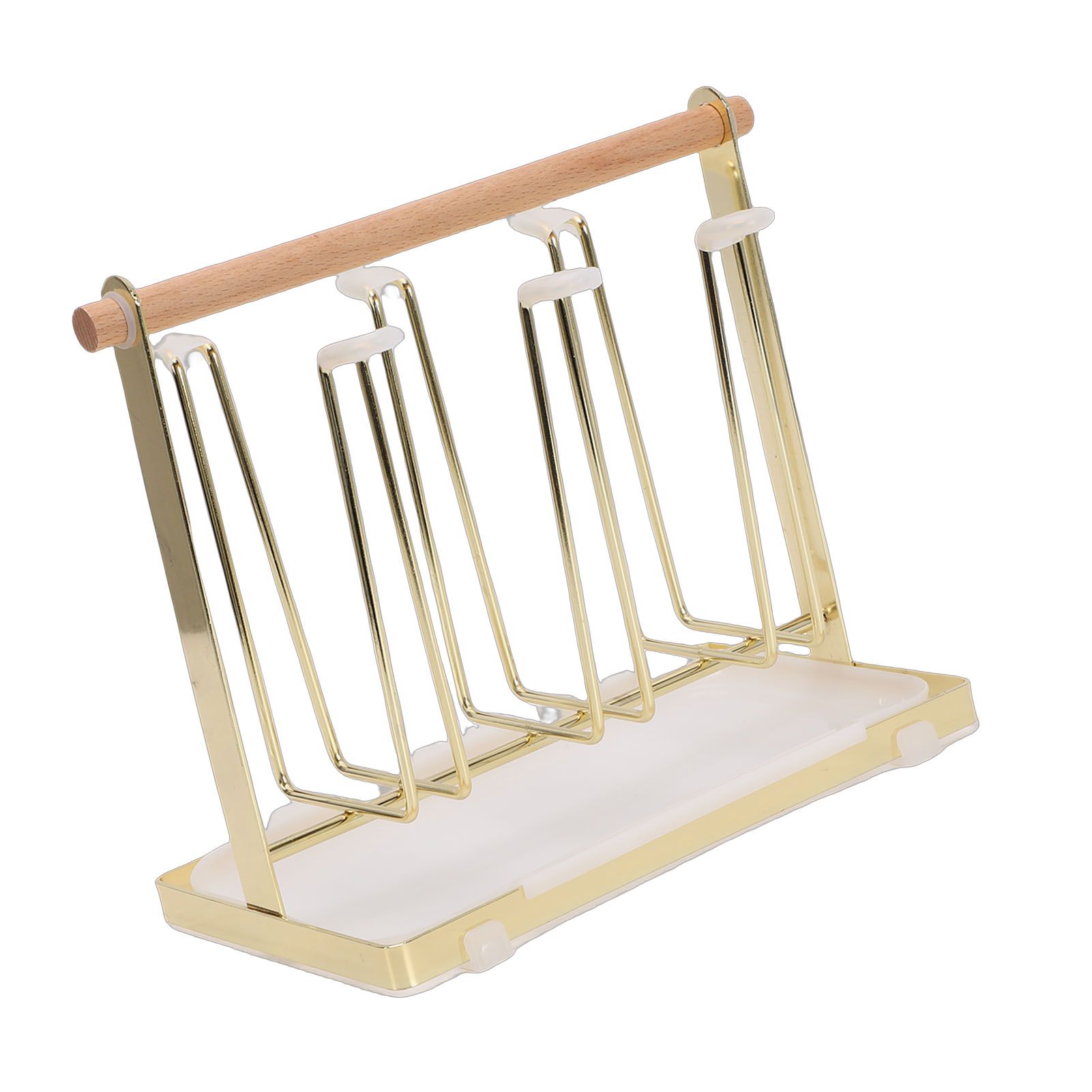 Cup Drying Rack 6 Hooks Non Slip Metal Cup Bottle Holder with Drain Tray for view 10