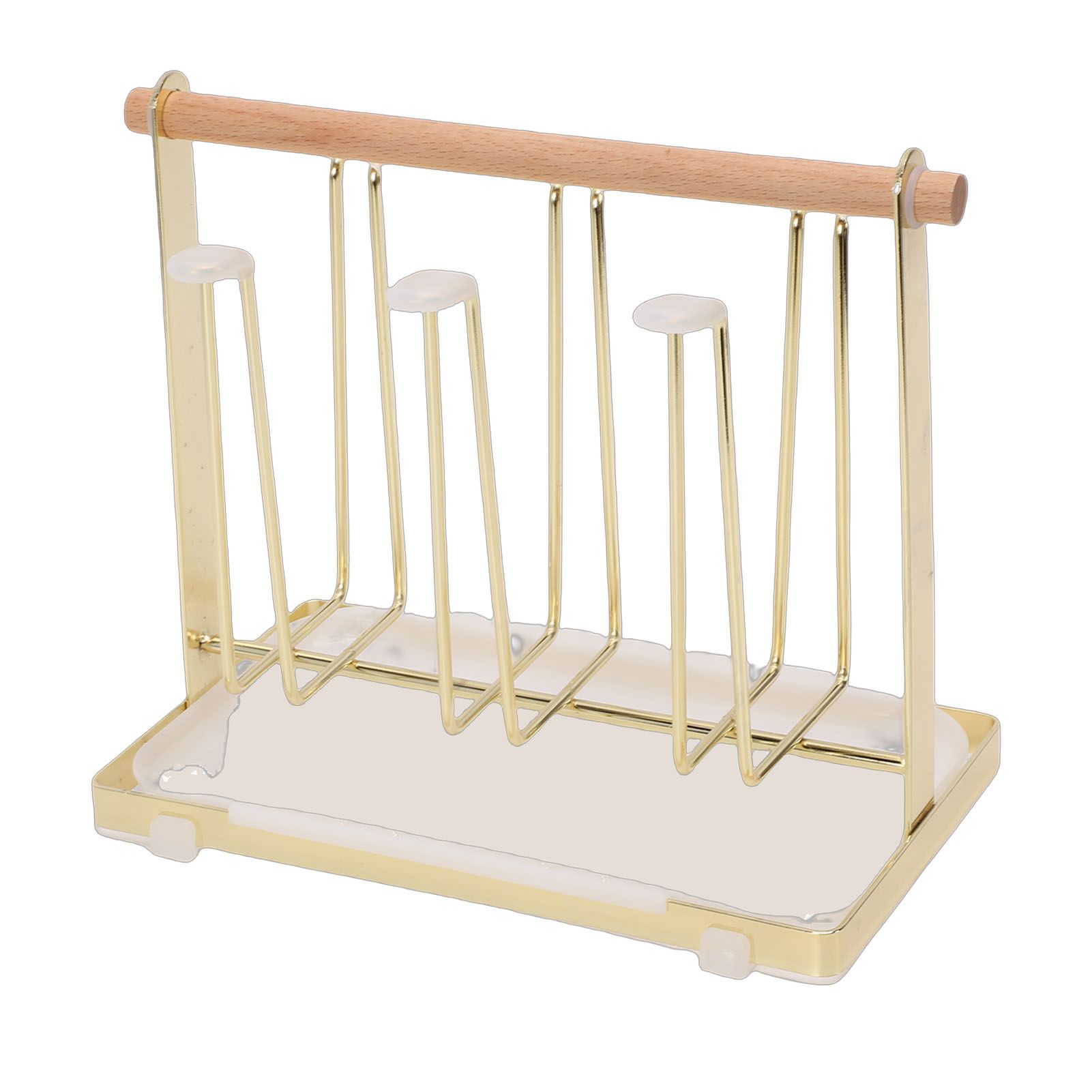 Cup Drying Rack 6 Hooks Non Slip Metal Cup Bottle Holder with Drain Tray for view 11