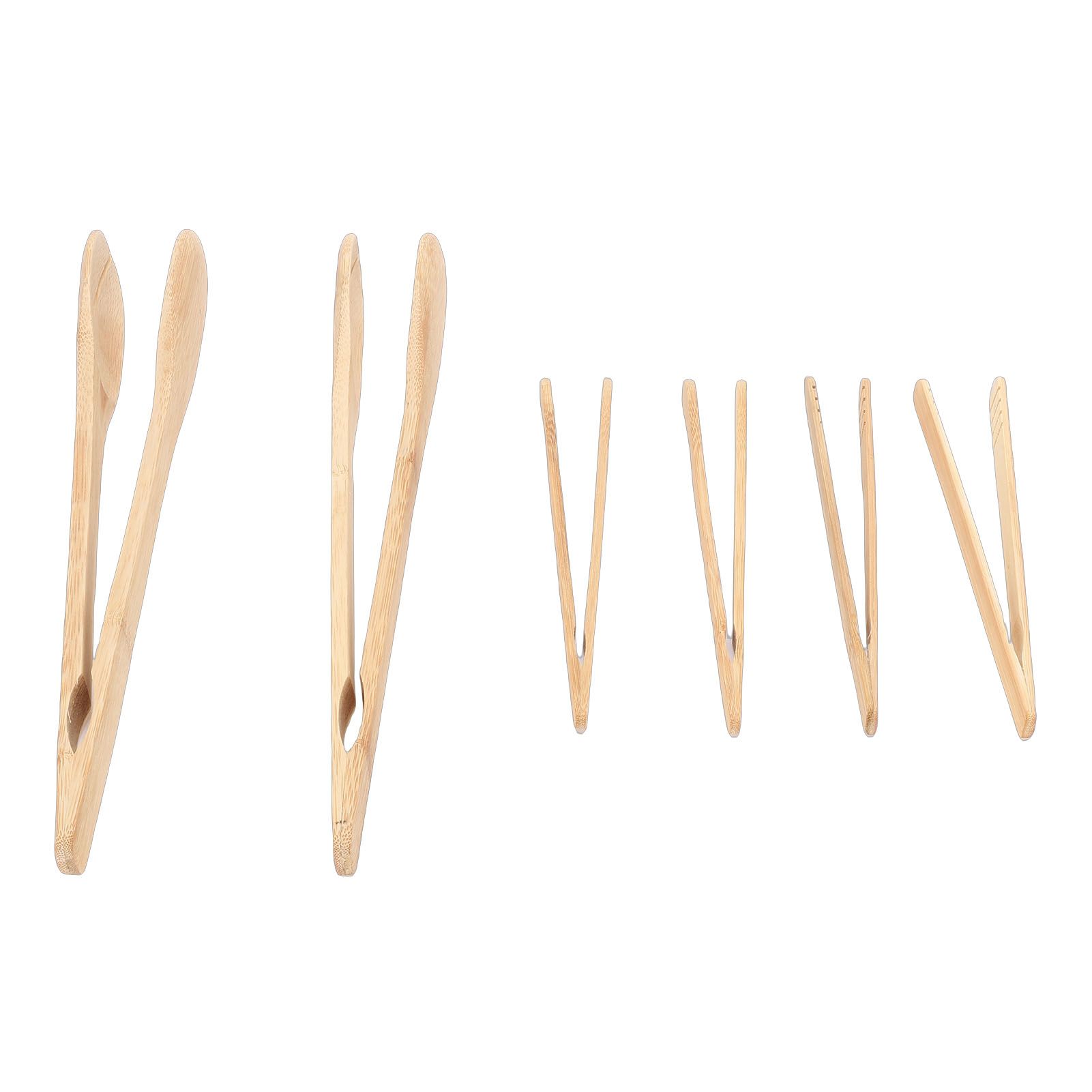 6PCS Wooden Tongs Multipurpose Reusable Wood Cooking Tongs Kitchen Utensil for view 3