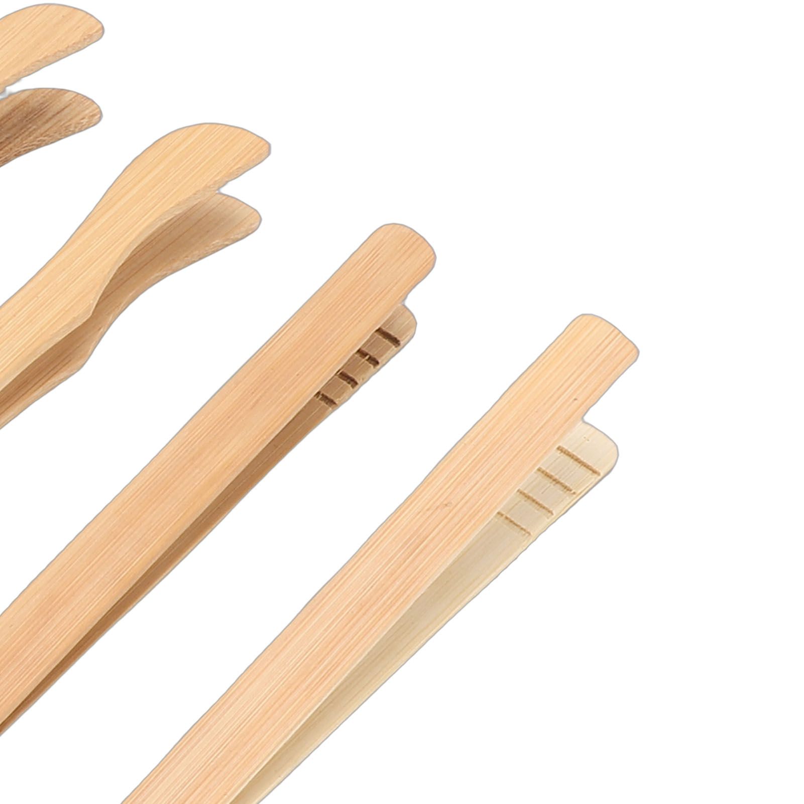 6PCS Wooden Tongs Multipurpose Reusable Wood Cooking Tongs Kitchen Utensil for view 5