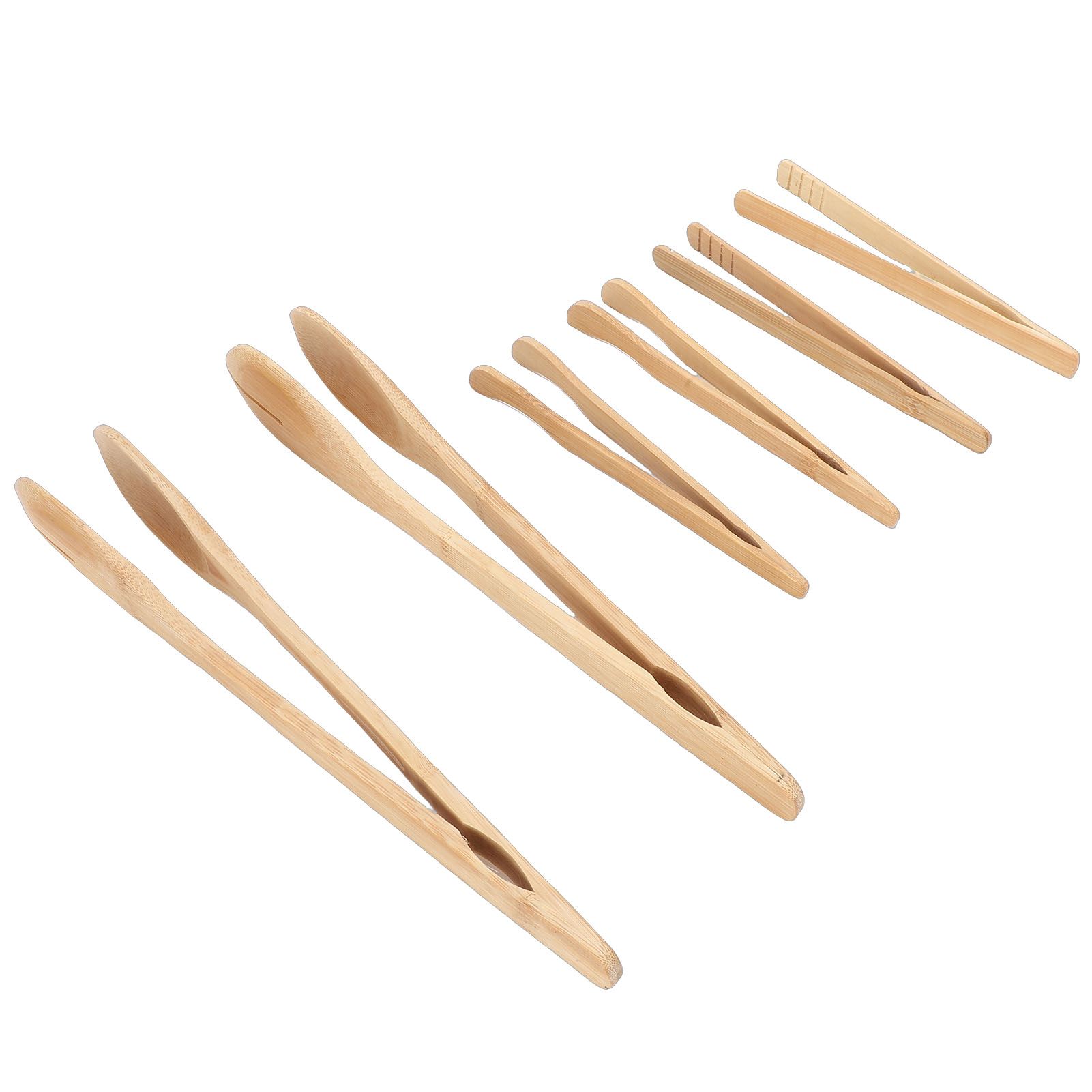 6PCS Wooden Tongs Multipurpose Reusable Wood Cooking Tongs Kitchen Utensil for view 6