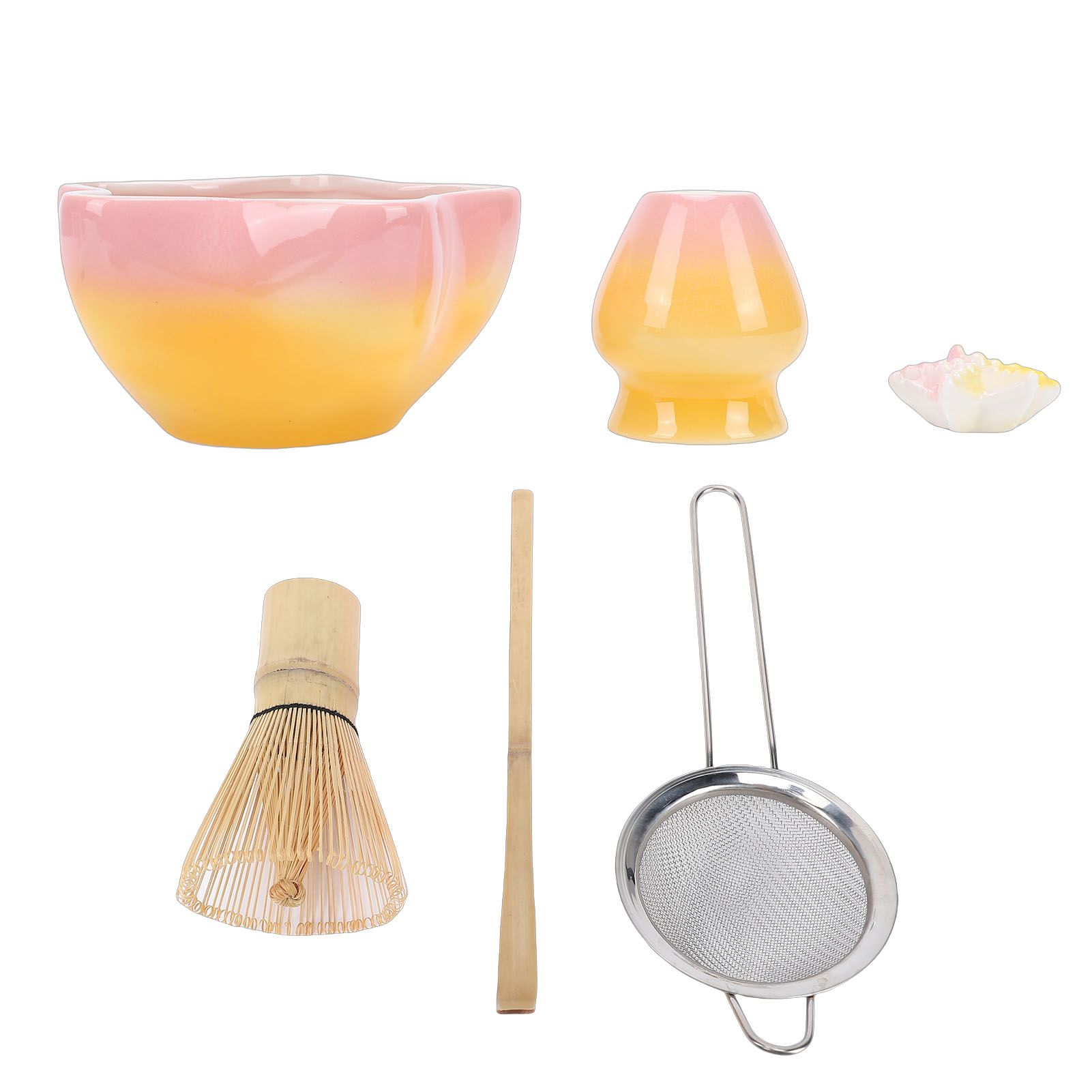 Matcha Whisk Set Ceramic Matcha Kit with 500ml Matcha Bowl Whisk Holder Scoop view 3