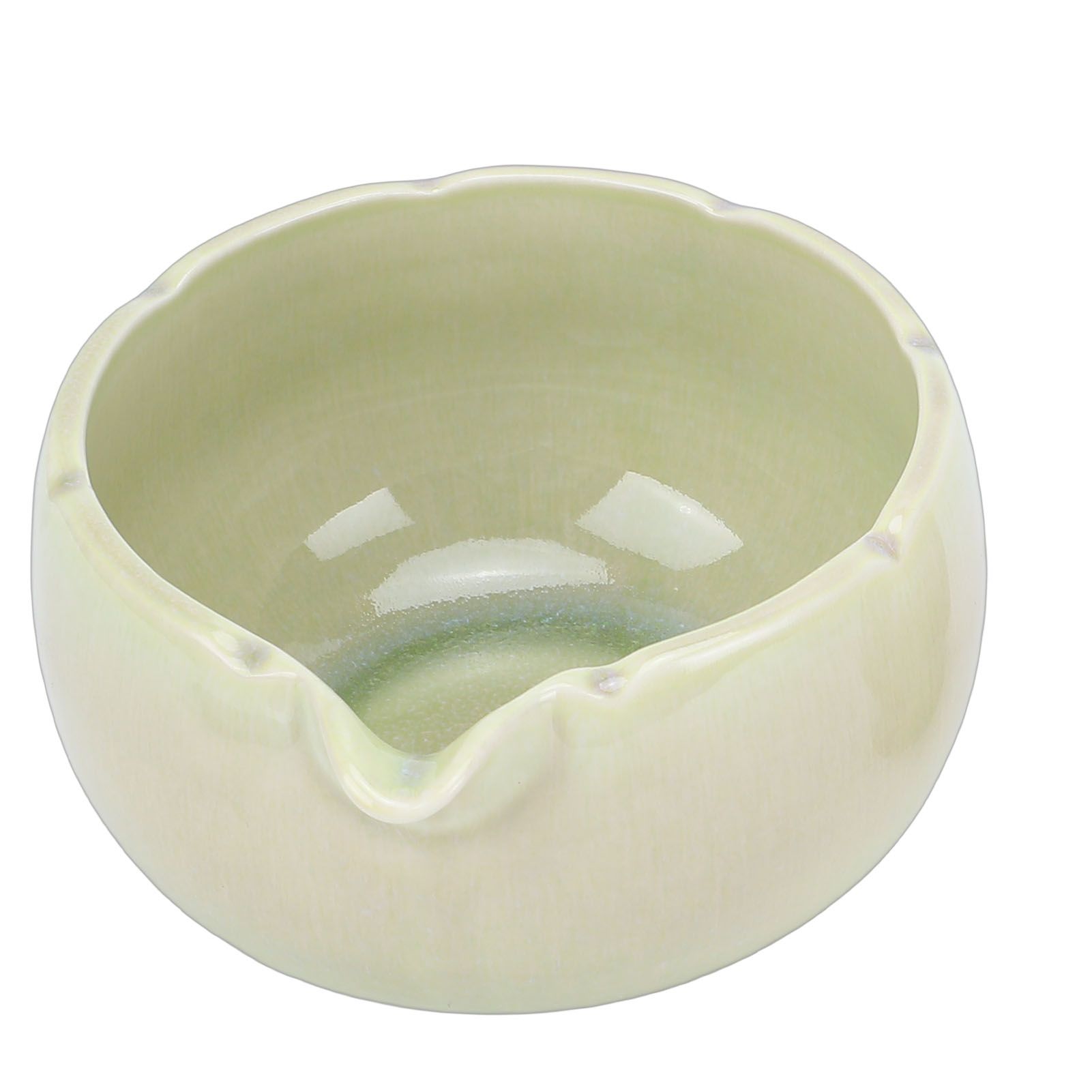 Matcha Tea Set Ceramic Petal Shape 500ml Matcha Bowl with Tea Whisk Scoop view 2