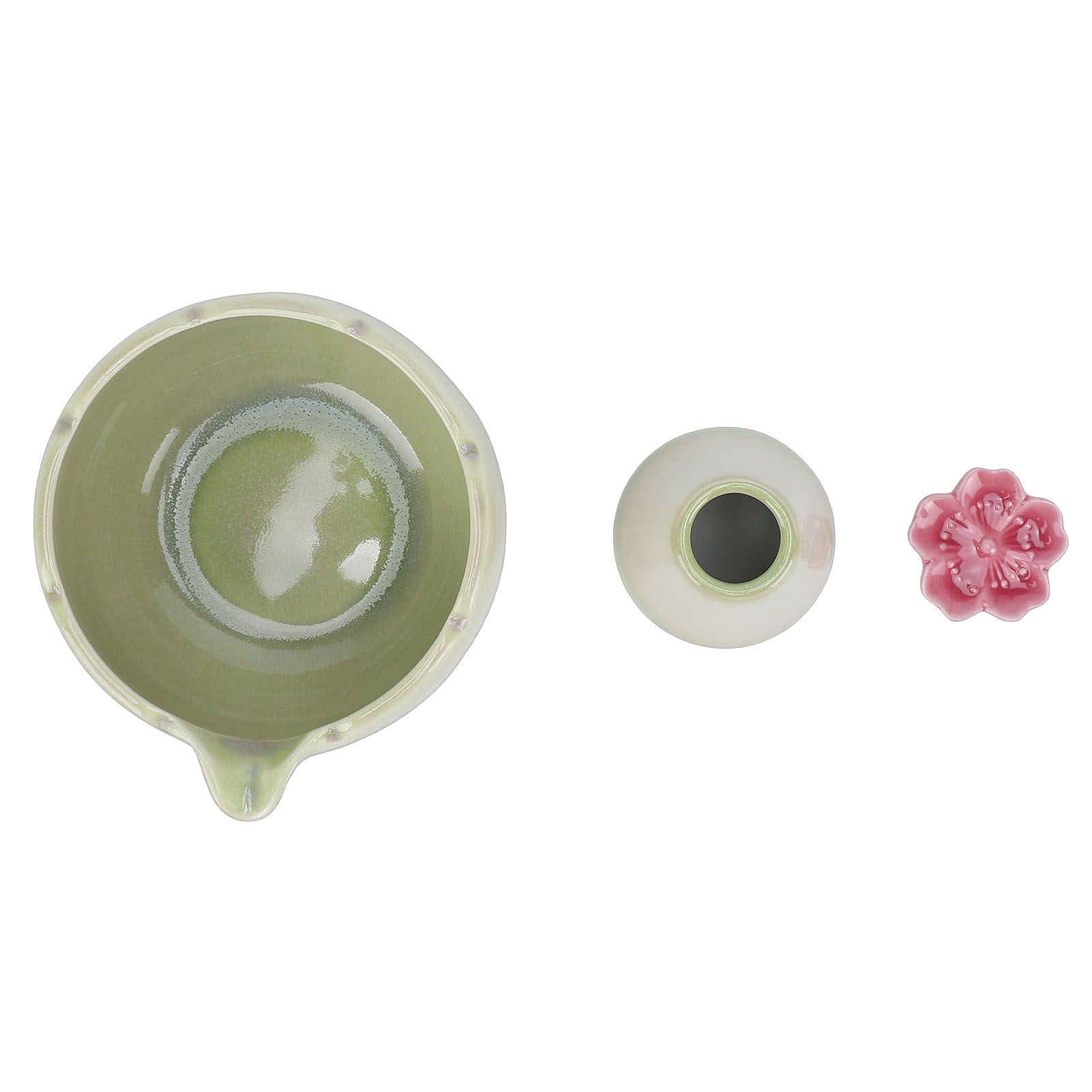 Matcha Tea Set Ceramic Petal Shape 500ml Matcha Bowl with Tea Whisk Scoop view 10