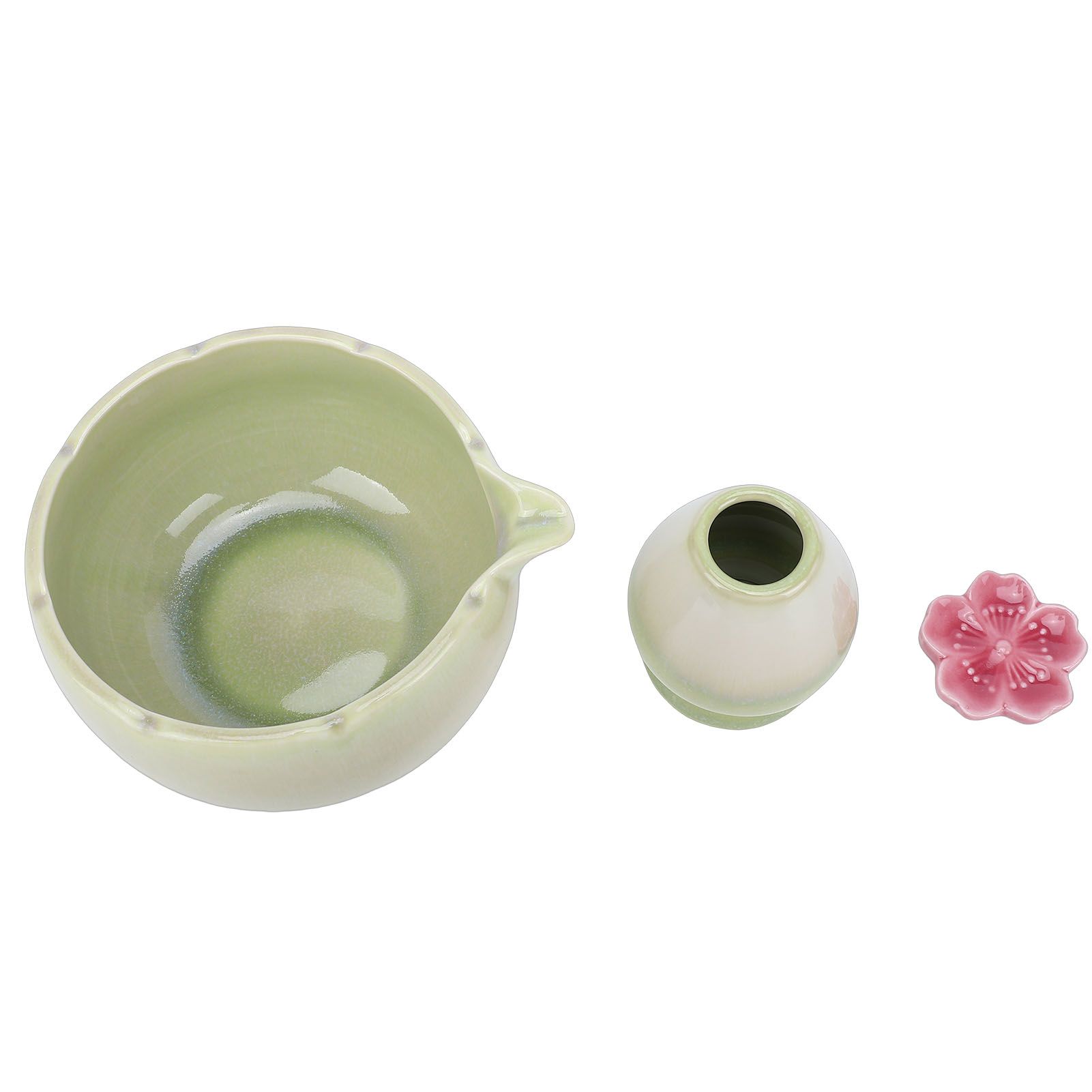 Matcha Tea Set Ceramic Petal Shape 500ml Matcha Bowl with Tea Whisk Scoop view 11