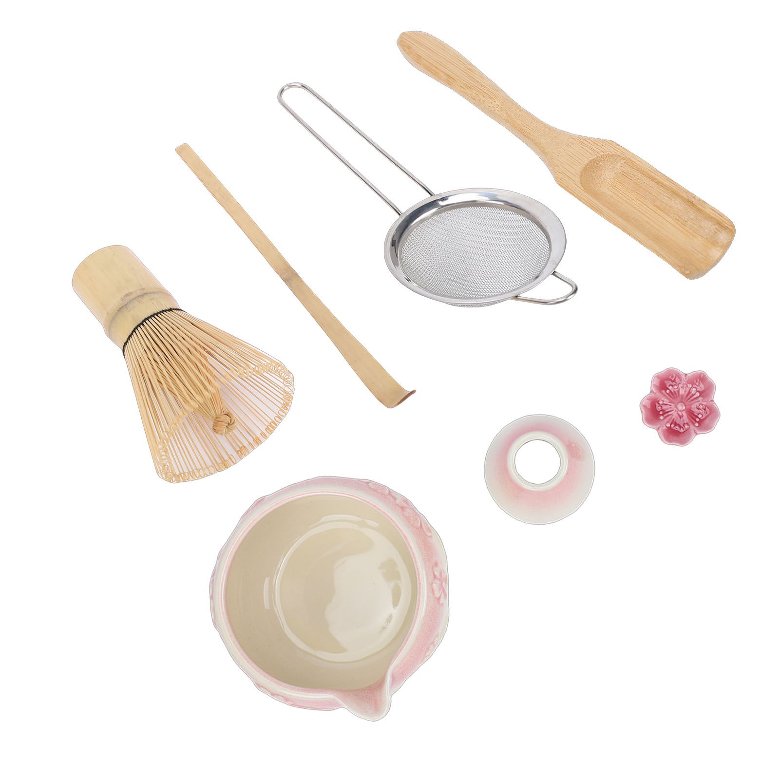 7 Pcs Matcha Tea Whisk Set Elegant Glazed Ceramic Matcha Making Kit with Bowl view 3