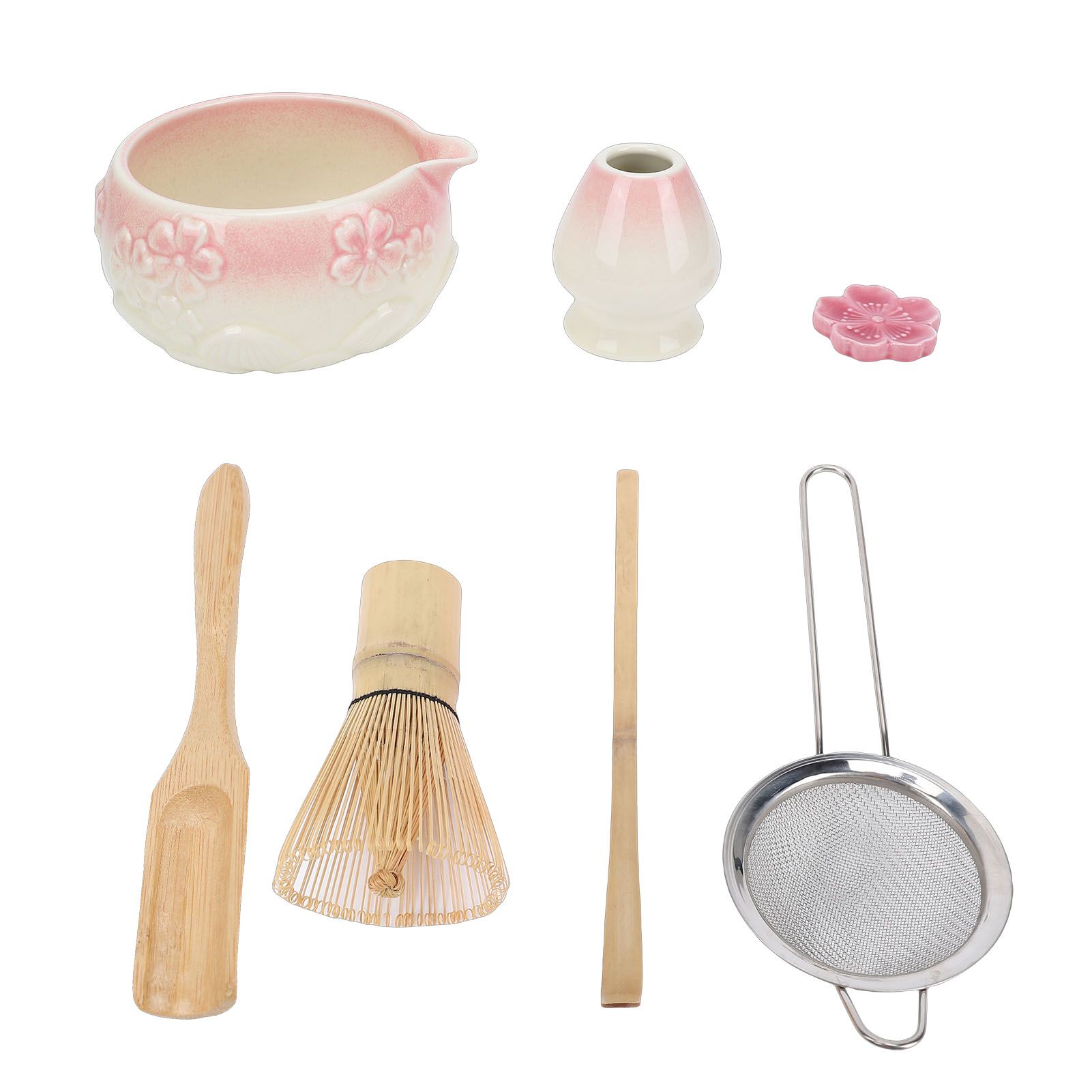 7 Pcs Matcha Tea Whisk Set Elegant Glazed Ceramic Matcha Making Kit with Bowl view 4