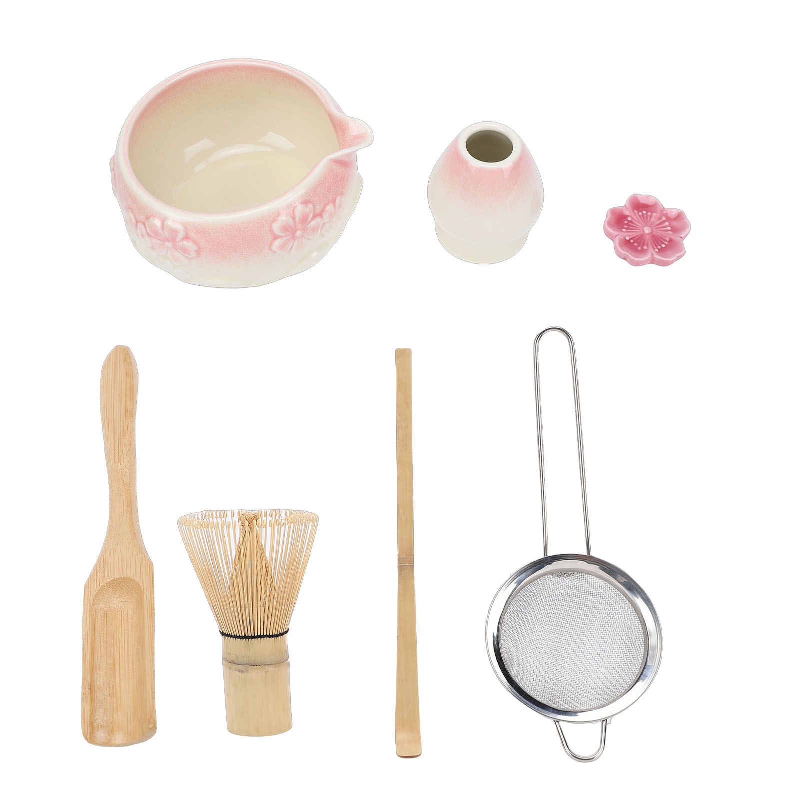 7 Pcs Matcha Tea Whisk Set Elegant Glazed Ceramic Matcha Making Kit with Bowl view 9