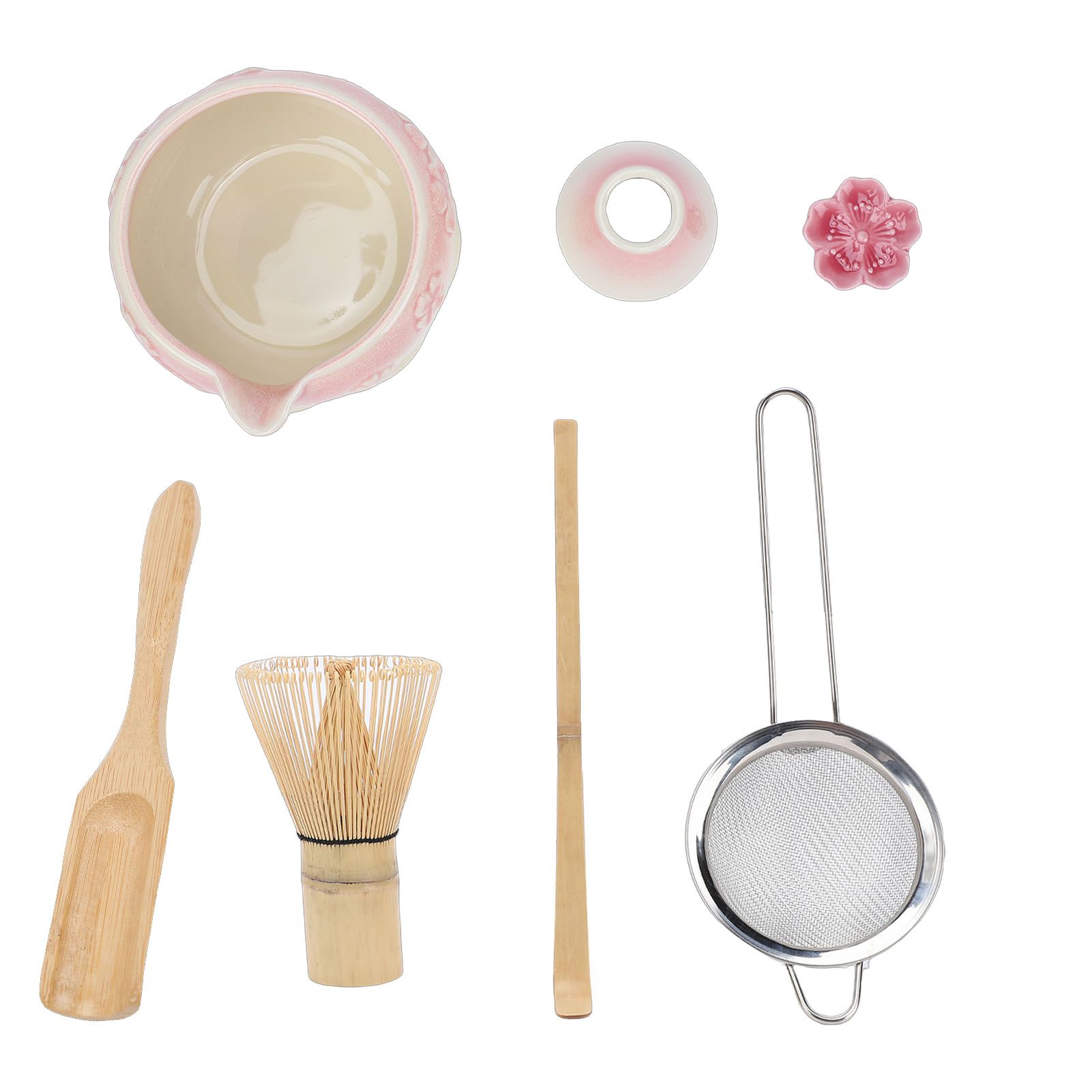 7 Pcs Matcha Tea Whisk Set Elegant Glazed Ceramic Matcha Making Kit with Bowl view 10
