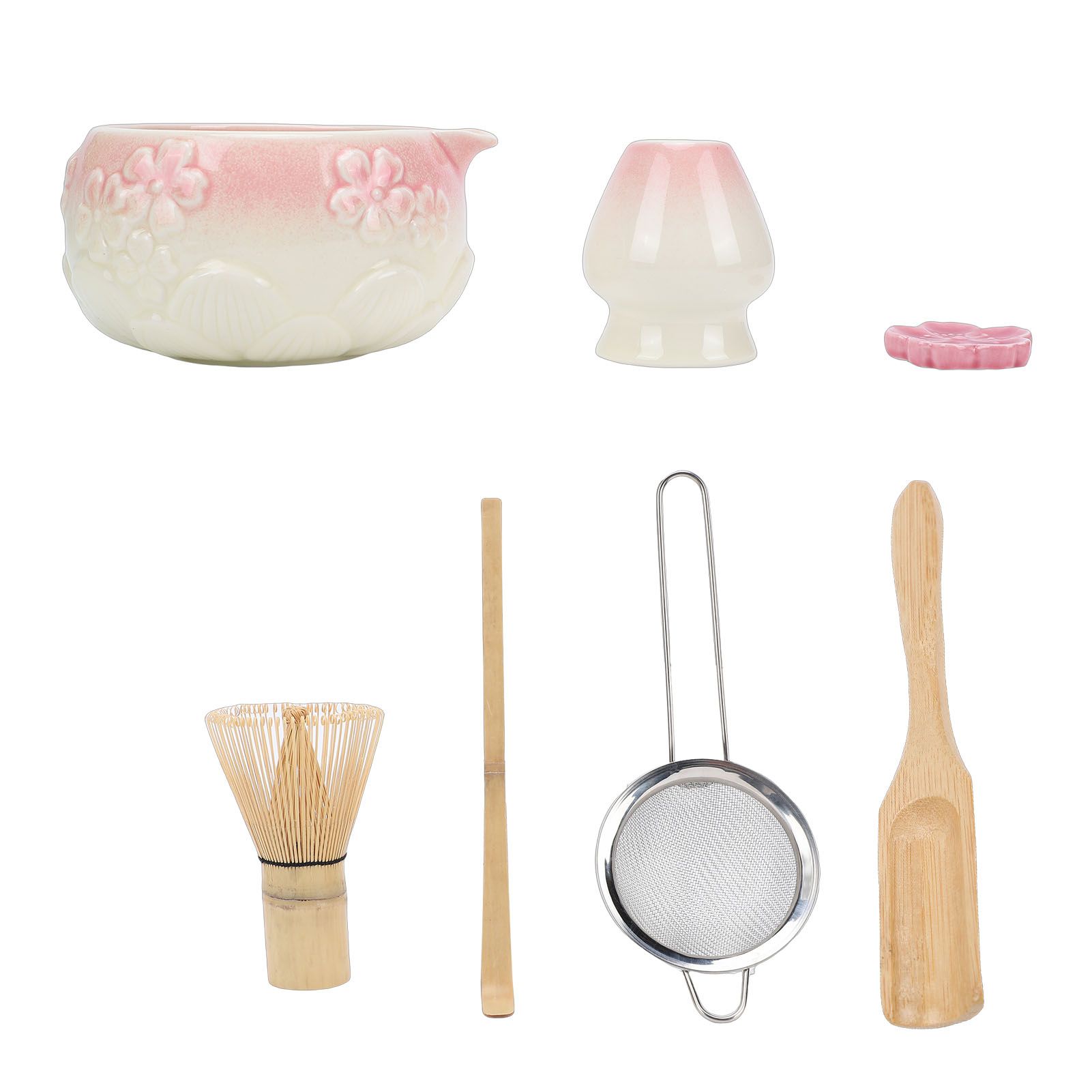 7 Pcs Matcha Tea Whisk Set Elegant Glazed Ceramic Matcha Making Kit with Bowl view 11