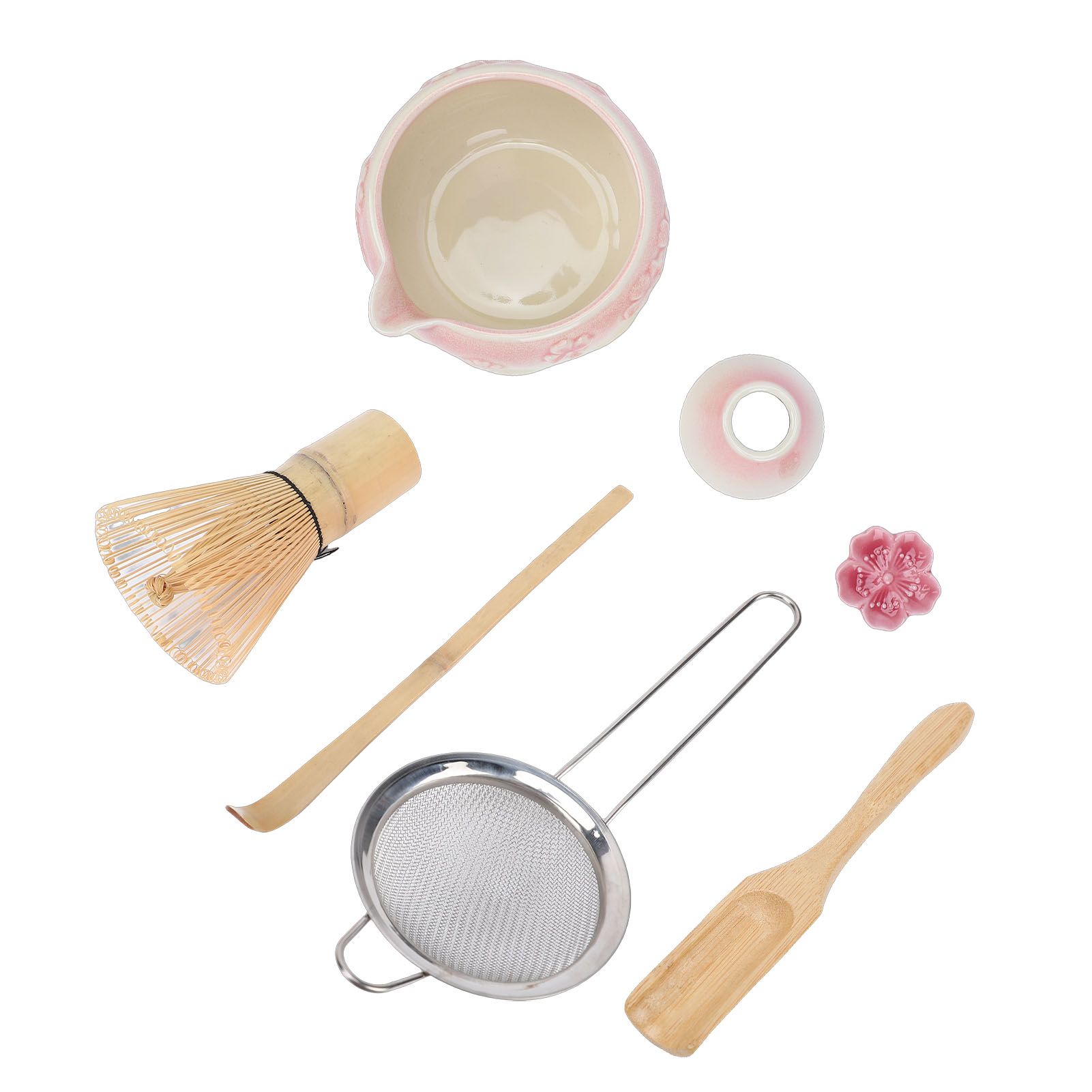 7 Pcs Matcha Tea Whisk Set Elegant Glazed Ceramic Matcha Making Kit with Bowl view 12