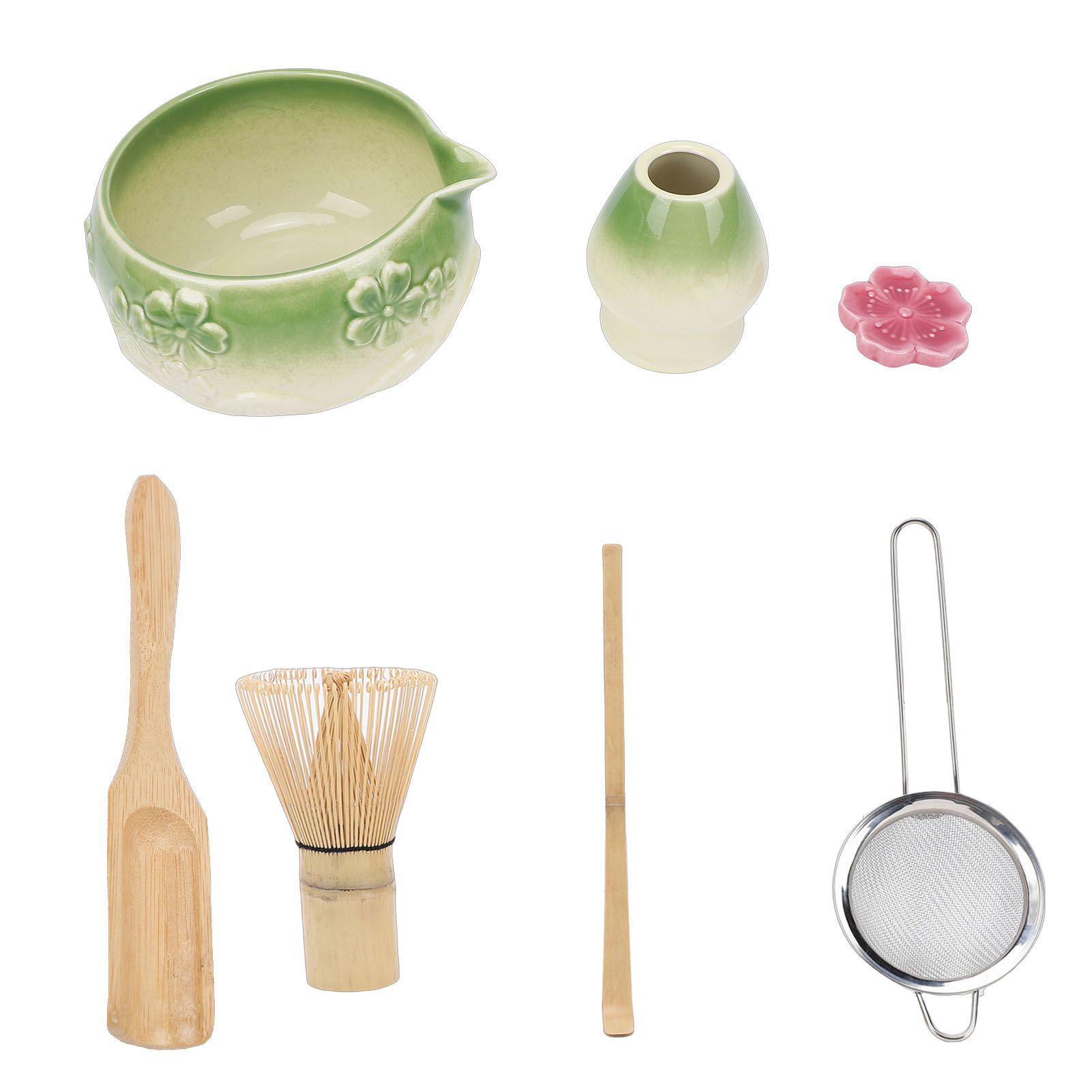 7 Pcs Matcha Tea Whisk Set Elegant Glazed Ceramic Matcha Making Kit with Bowl view 3