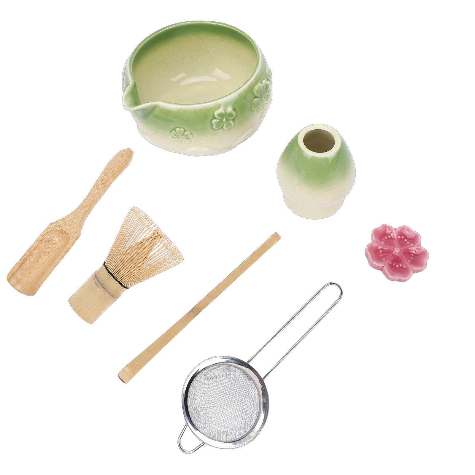 7 Pcs Matcha Tea Whisk Set Elegant Glazed Ceramic Matcha Making Kit with Bowl view 4