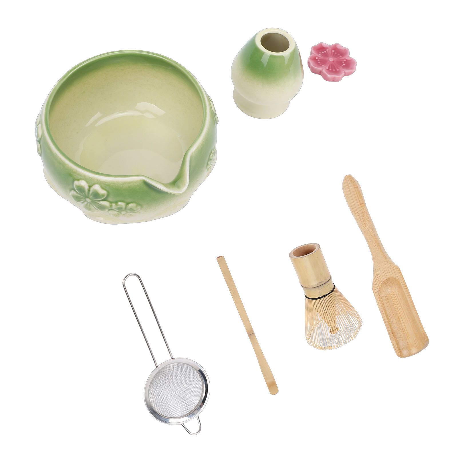 7 Pcs Matcha Tea Whisk Set Elegant Glazed Ceramic Matcha Making Kit with Bowl view 6