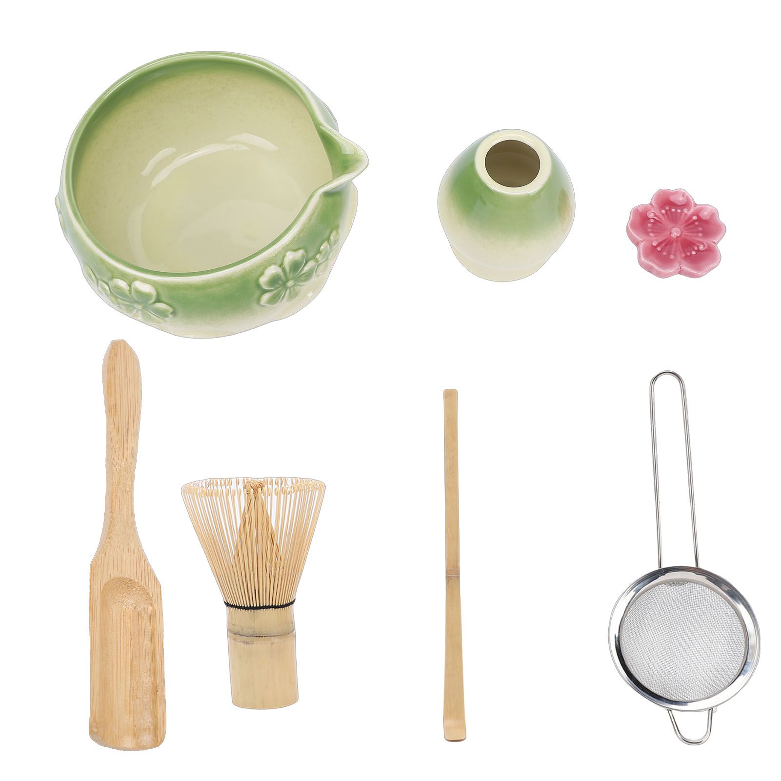 7 Pcs Matcha Tea Whisk Set Elegant Glazed Ceramic Matcha Making Kit with Bowl view 8
