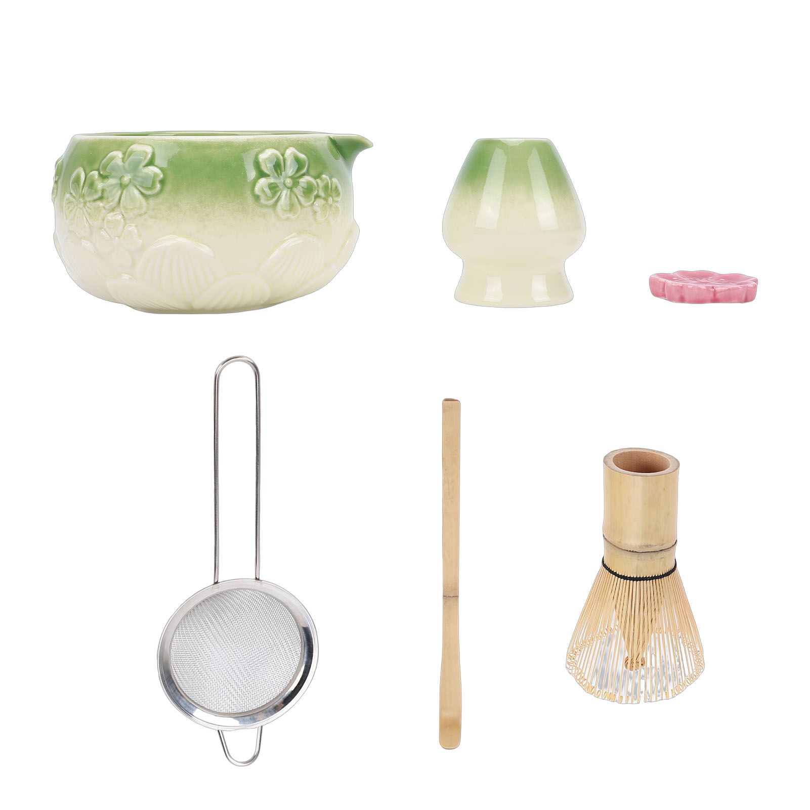 7 Pcs Matcha Tea Whisk Set Elegant Glazed Ceramic Matcha Making Kit with Bowl view 9
