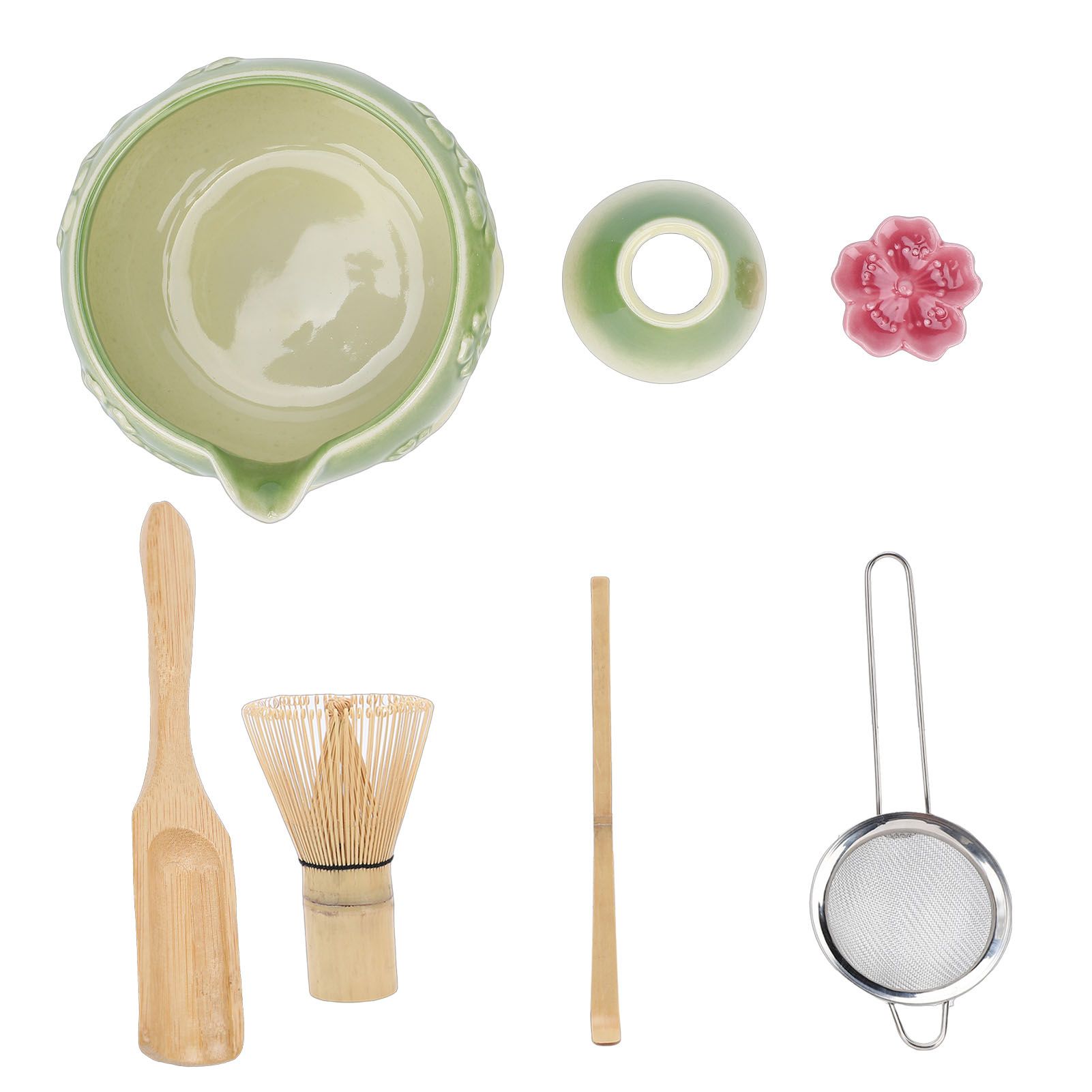 7 Pcs Matcha Tea Whisk Set Elegant Glazed Ceramic Matcha Making Kit with Bowl view 10