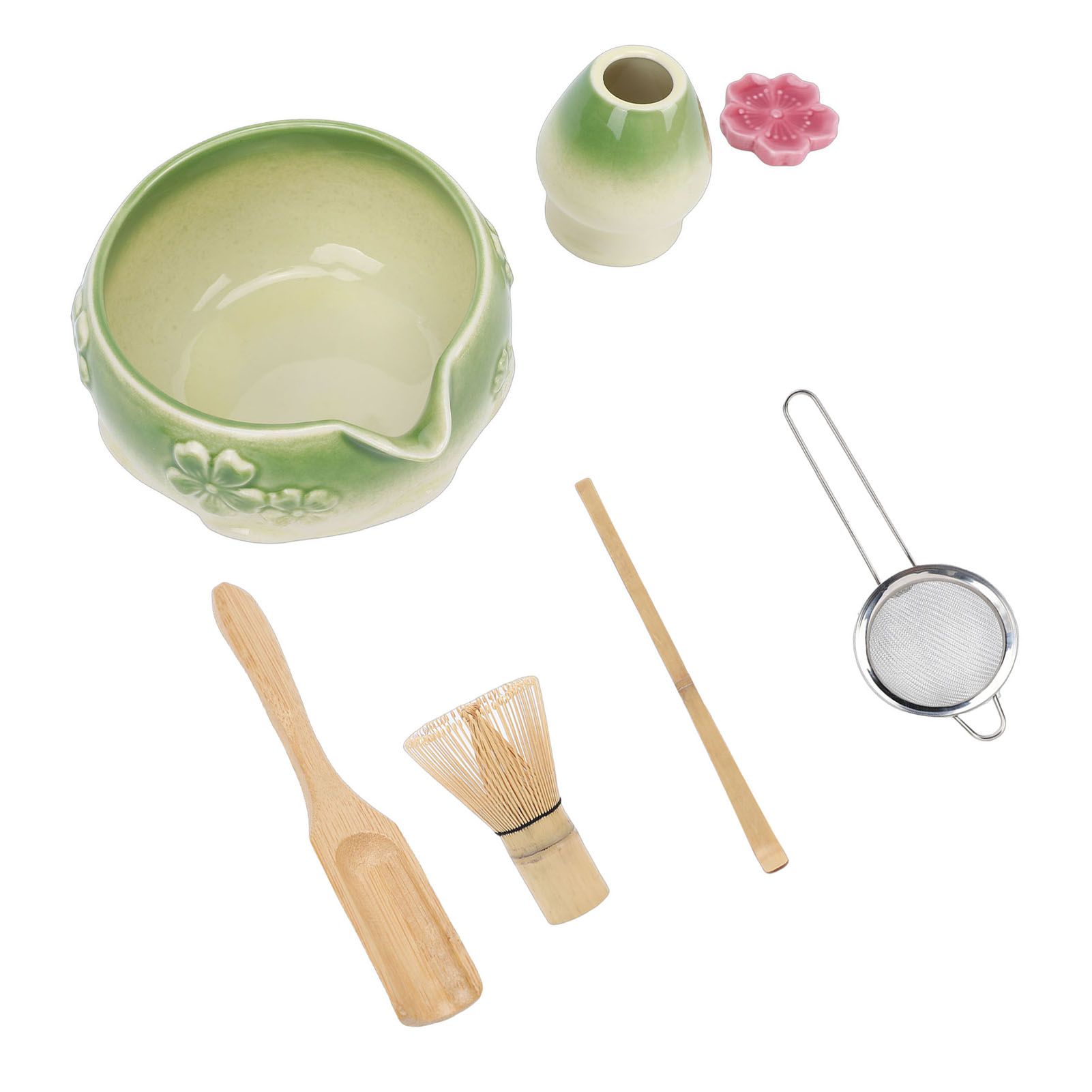7 Pcs Matcha Tea Whisk Set Elegant Glazed Ceramic Matcha Making Kit with Bowl view 12