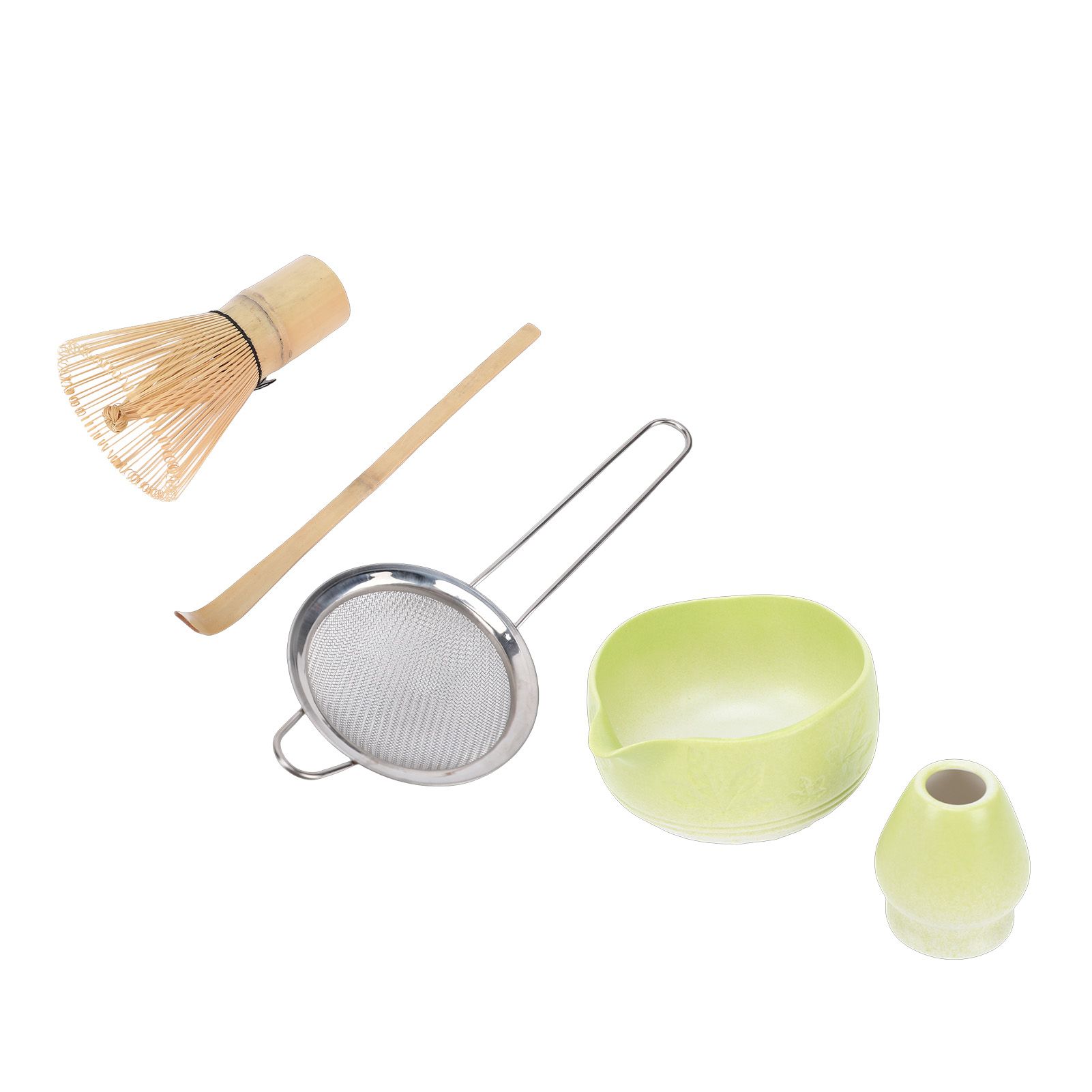 Matcha Whisk Set Maple Leaf Pattern Ceramic Japanese Matcha Set with Bowl view 4