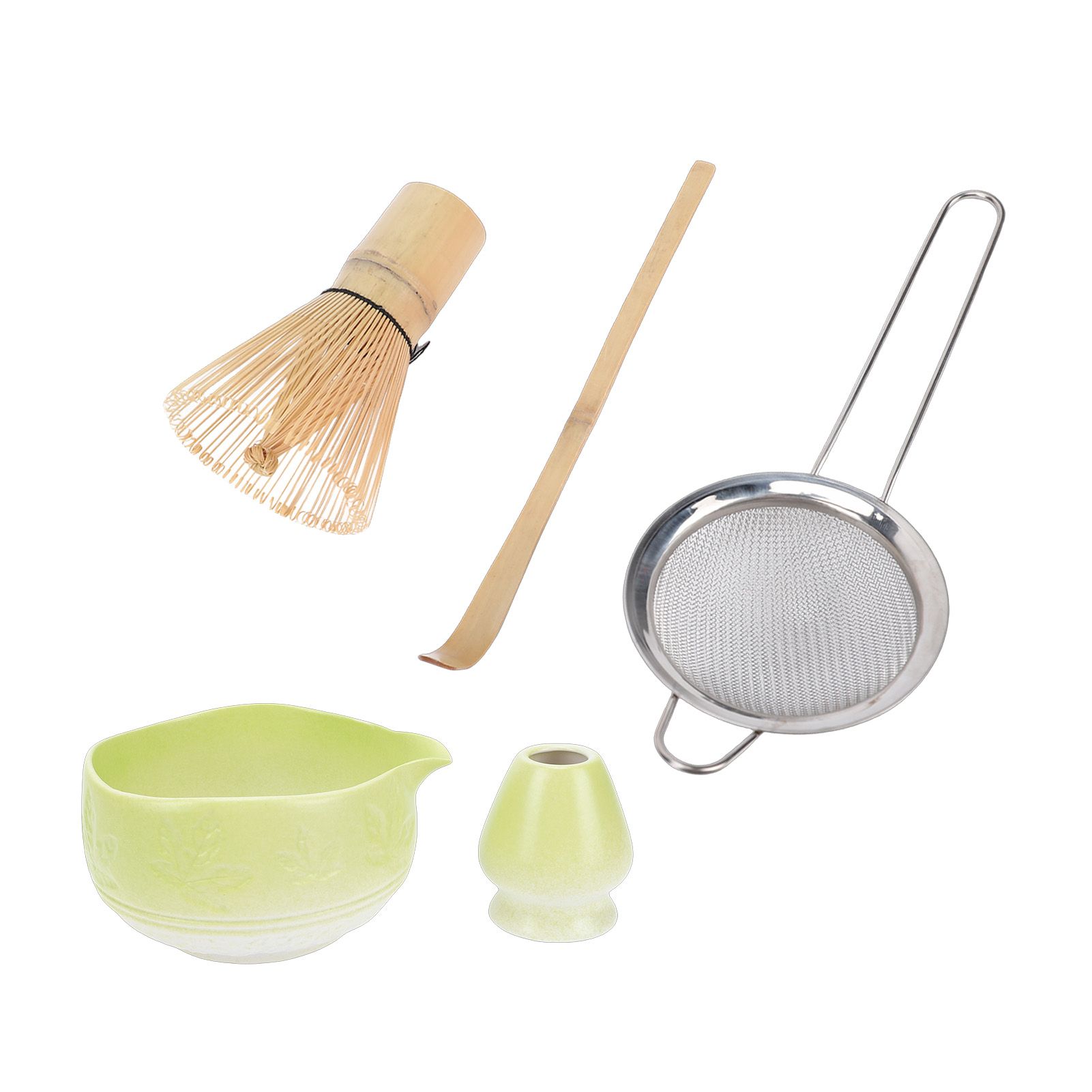 Matcha Whisk Set Maple Leaf Pattern Ceramic Japanese Matcha Set with Bowl view 6