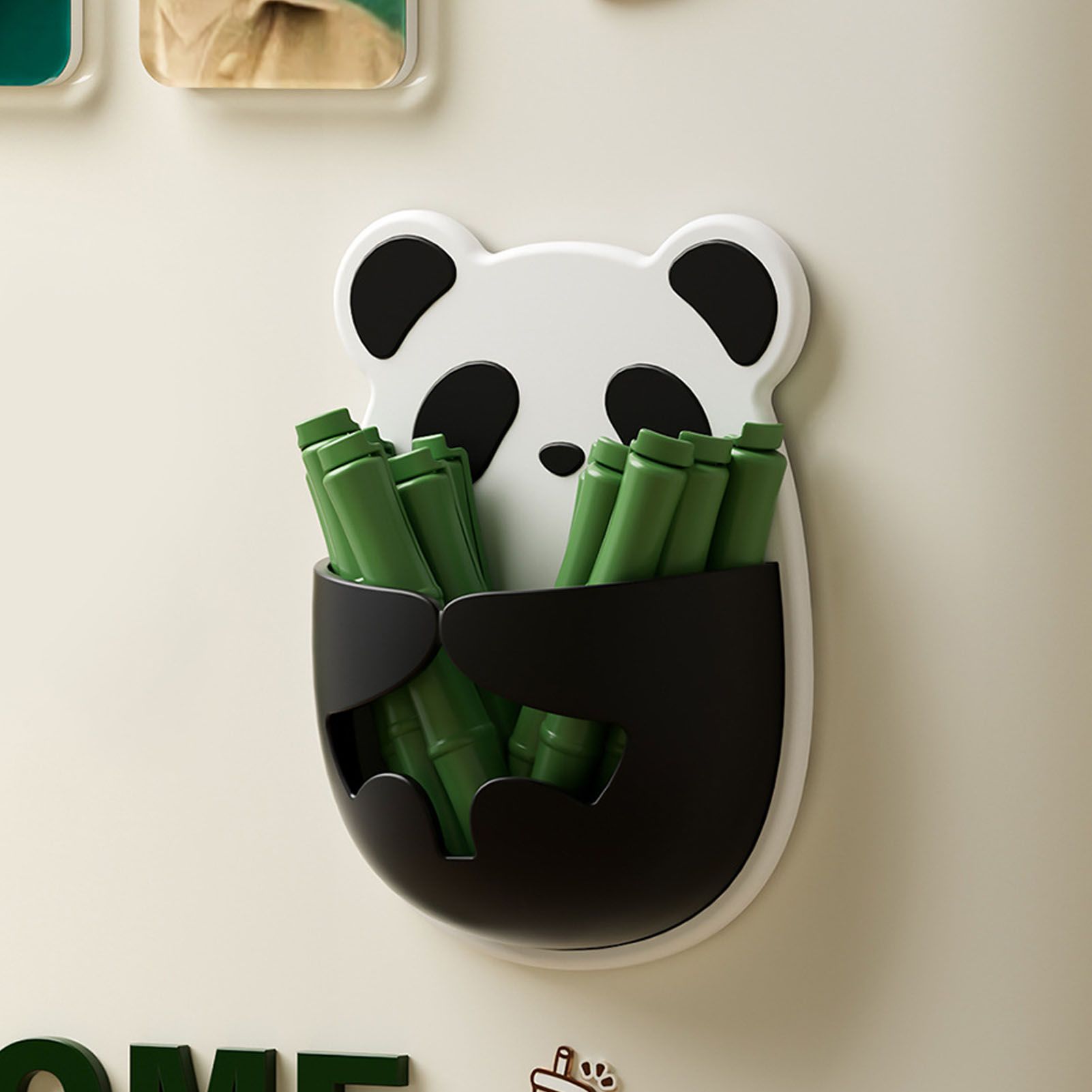 12 Pcs Food Bag Clip with Storage Box Cute Panda Shape Wall Mounted Food Bag view 3