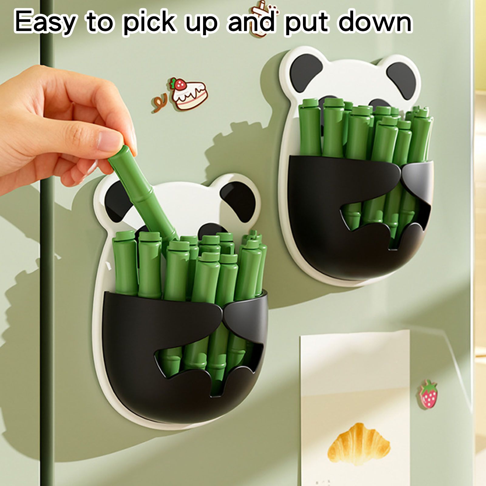 12 Pcs Food Bag Clip with Storage Box Cute Panda Shape Wall Mounted Food Bag view 7