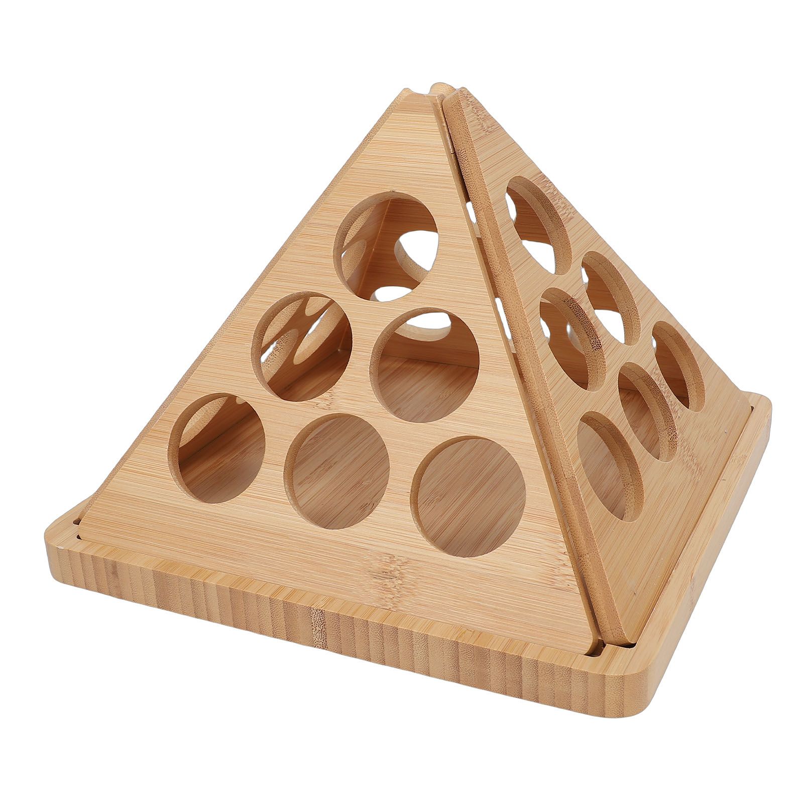 Coffee Capsule Storage Rack Triangular Rotating Wood Desktop Coffee Capsule view 9