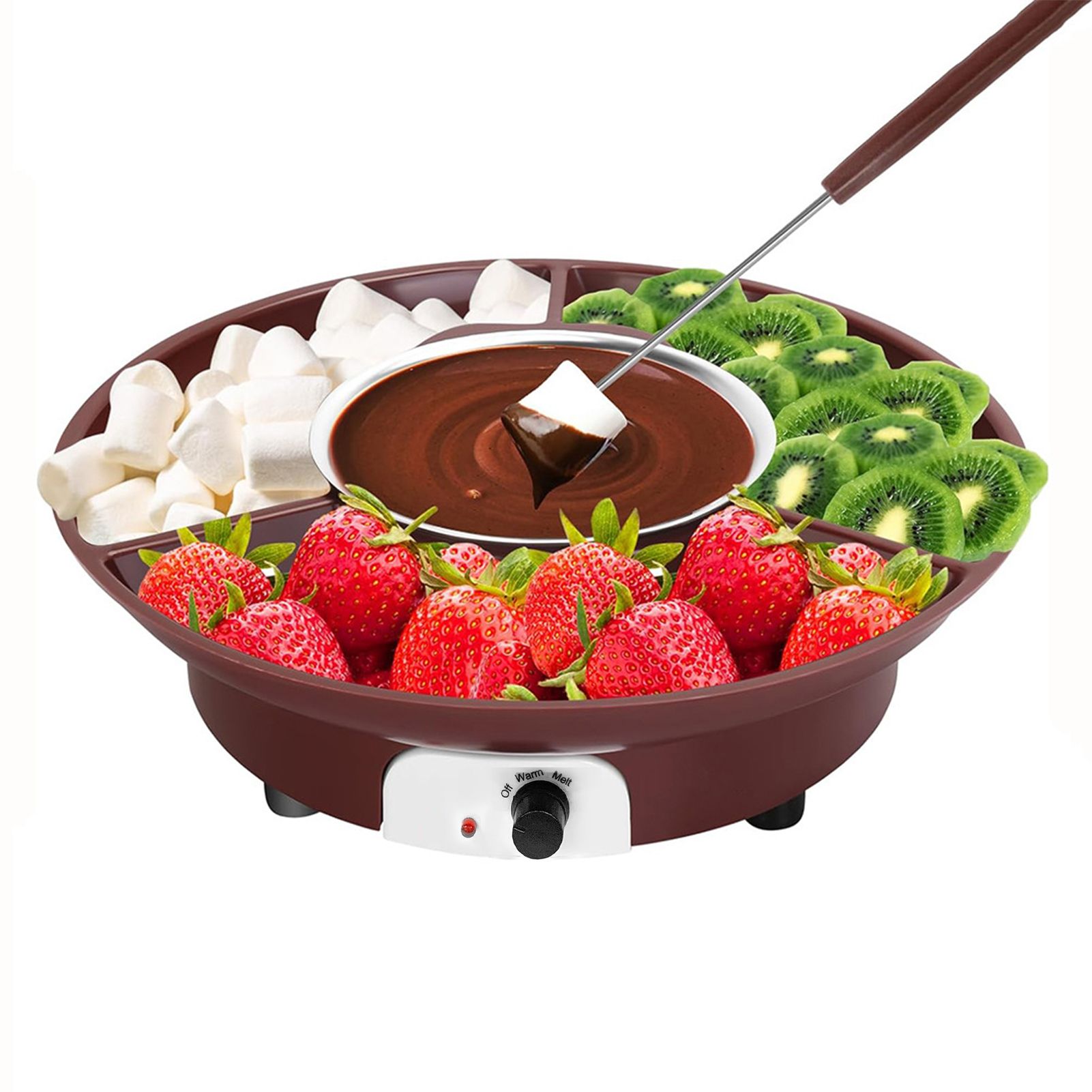 Electric Chocolate Melting Pot Fondue Fountain Machine Stainless Steel Food view 3